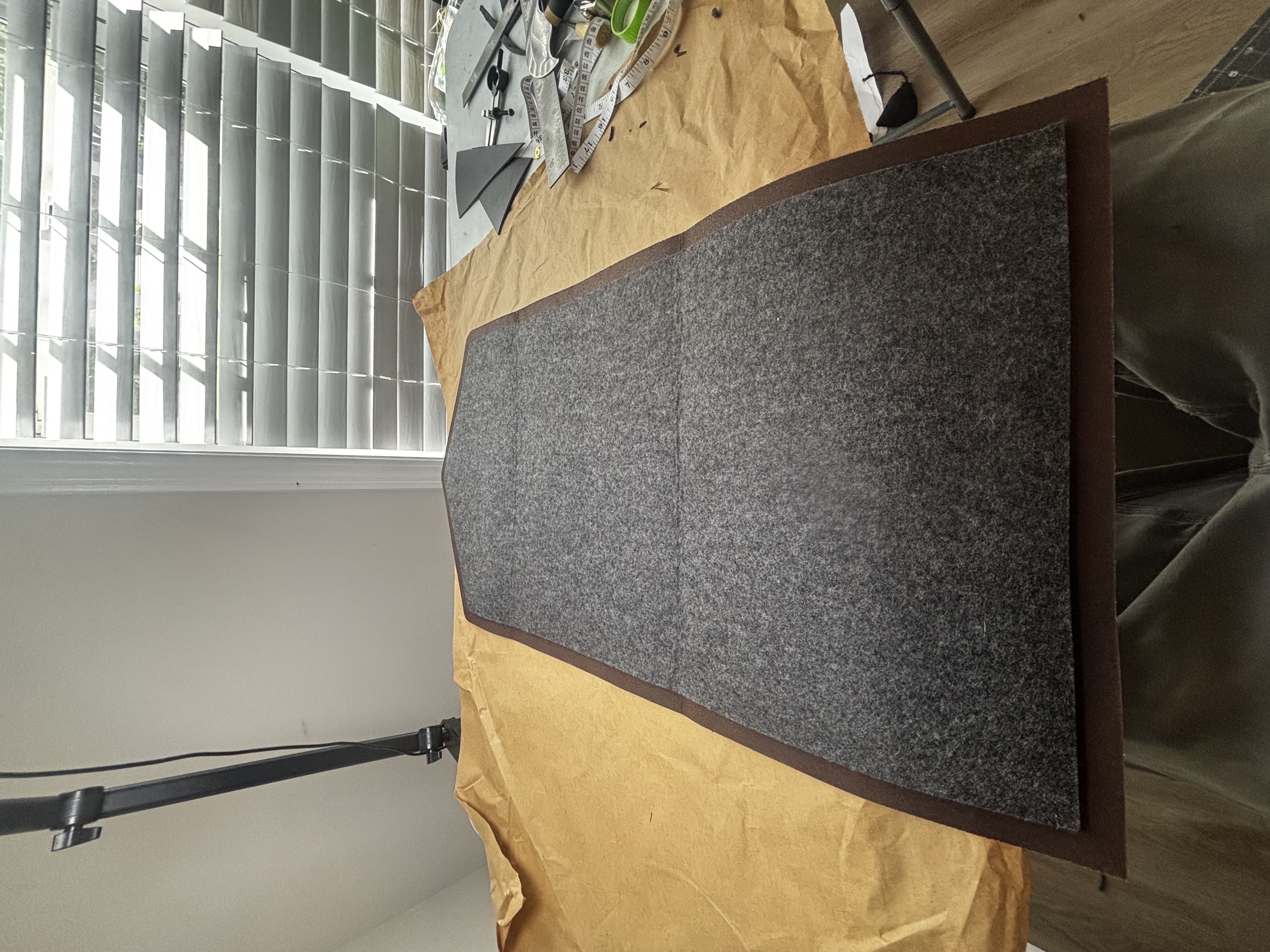 Wool felt interior — flap open showing 840 gsm felt lining