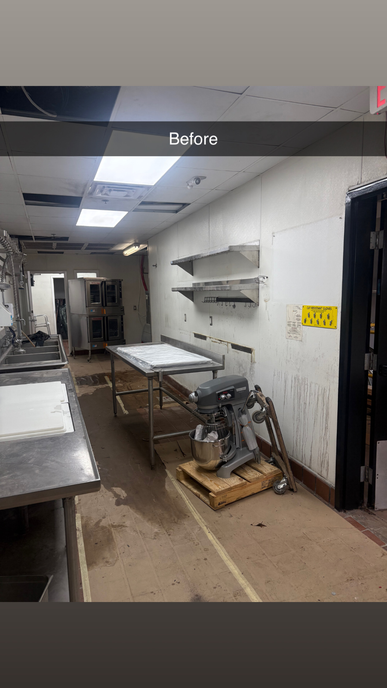 Kitchen before — stainless steel surface