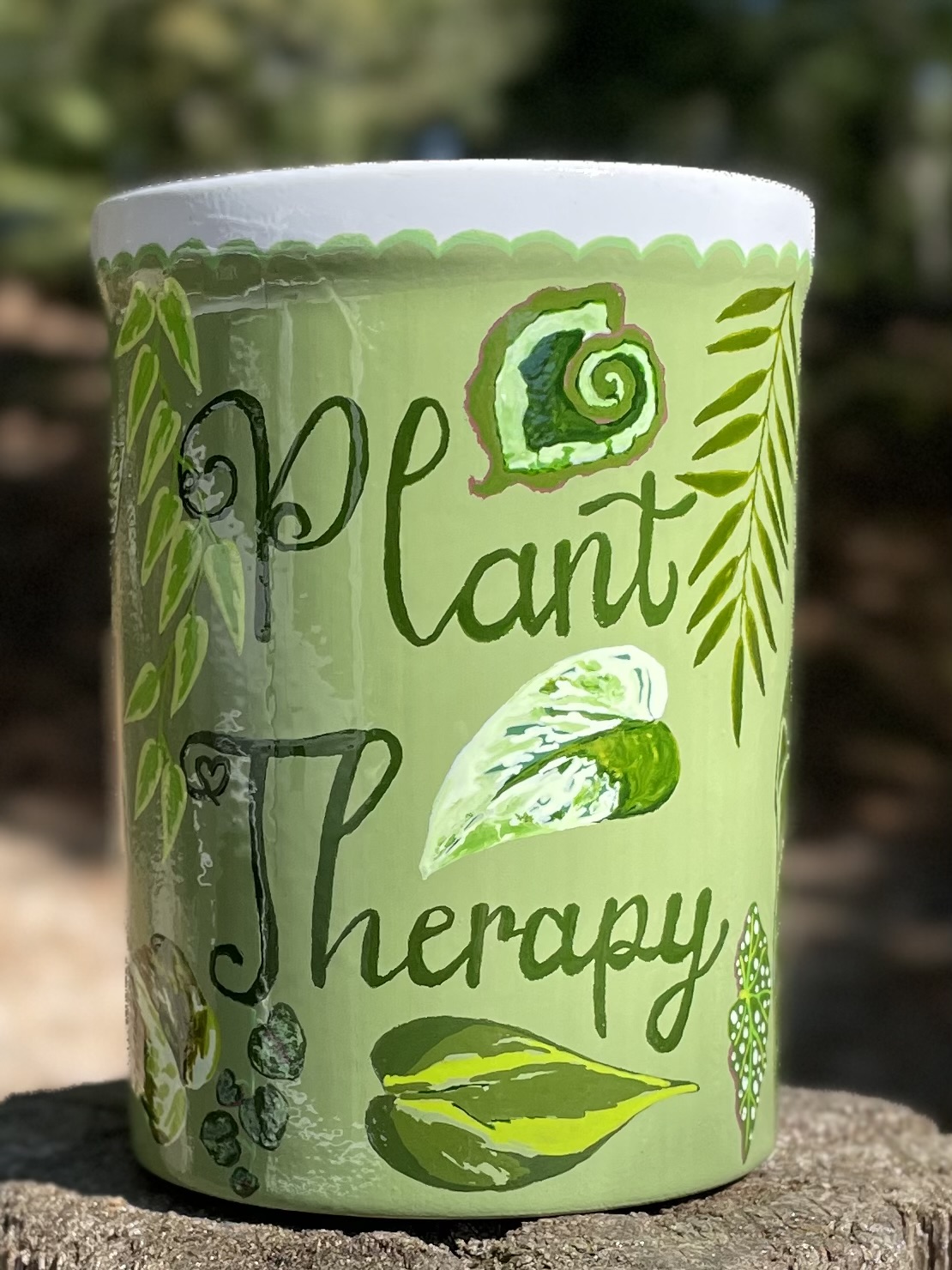 Plant Therapy hand-painted mug