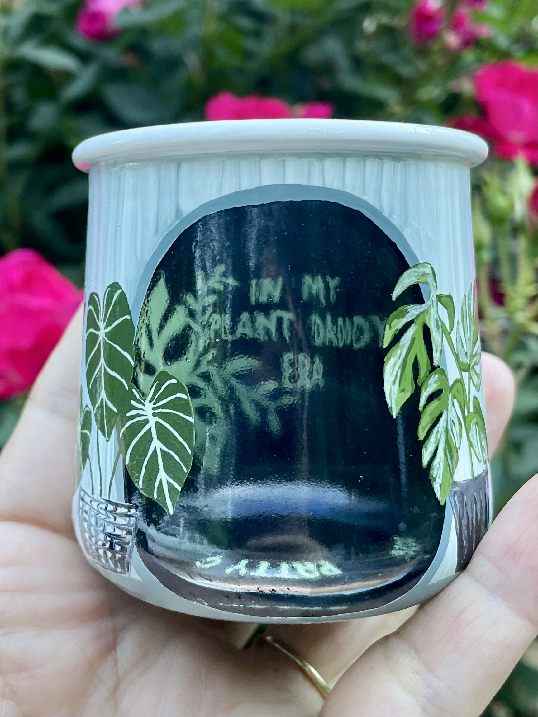 Plant Daddy hand-painted pot