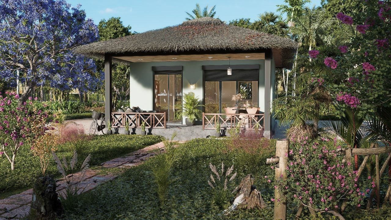 Bungalow Lechia Ocean Gardens — widok z ogrodu tropikalnego
