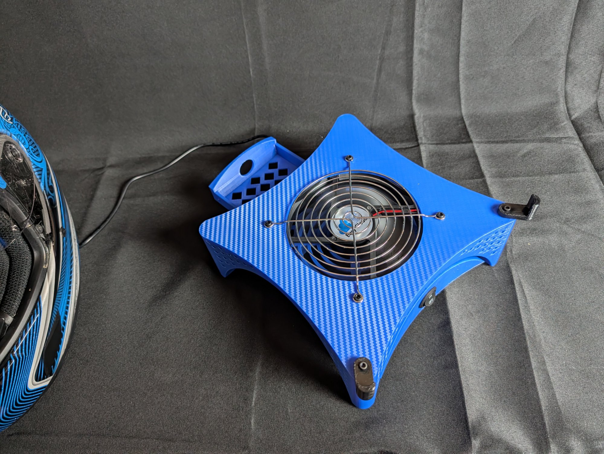 Blue carbon fiber helmet dryer