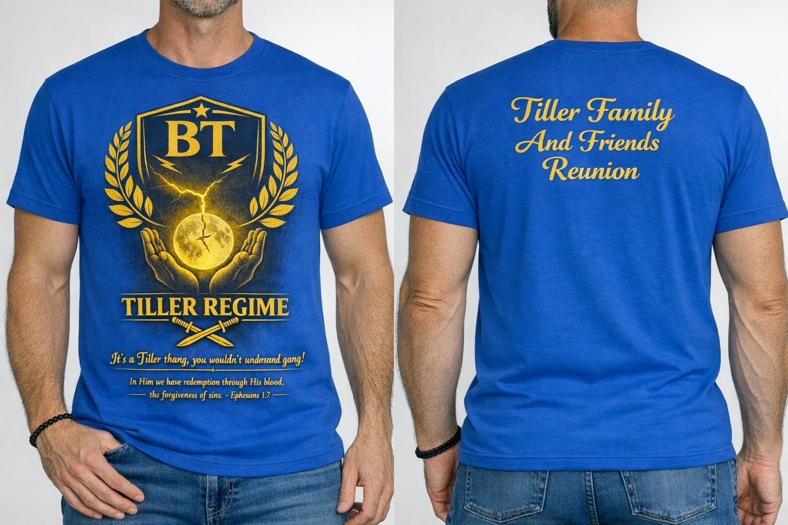 Blue BT Tiller Regime Family Reunion Tee