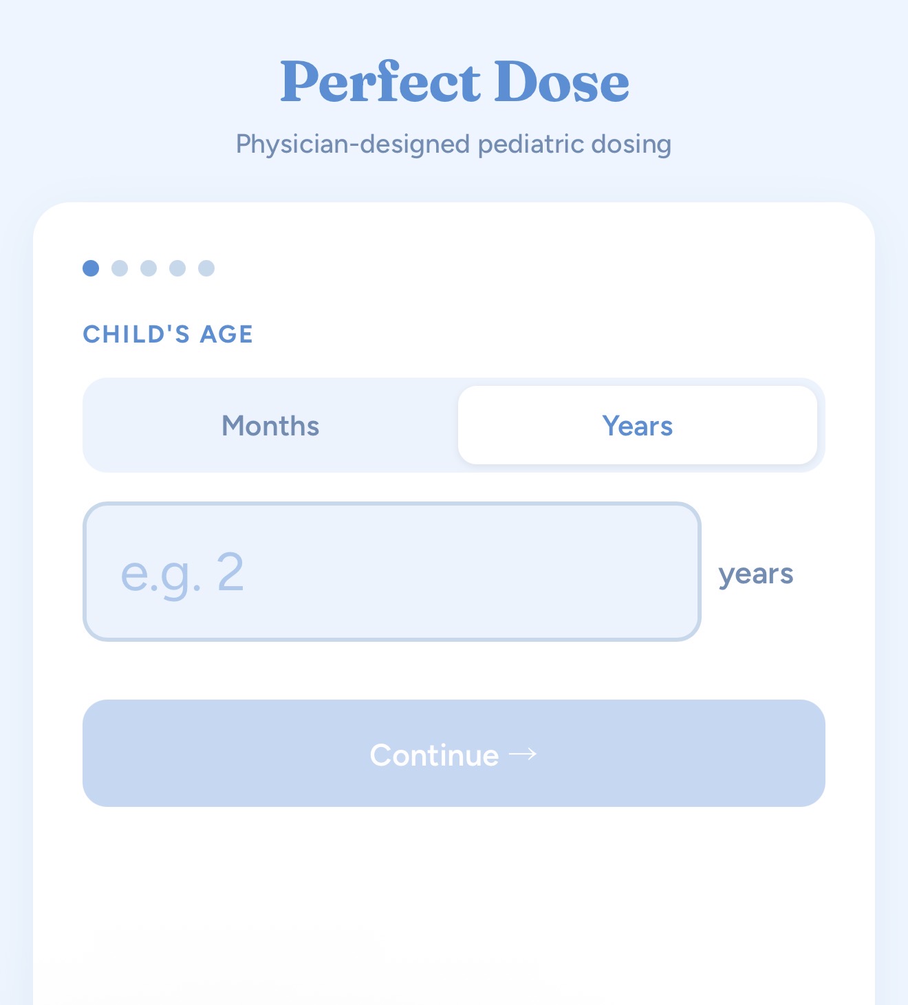 Enter child's age