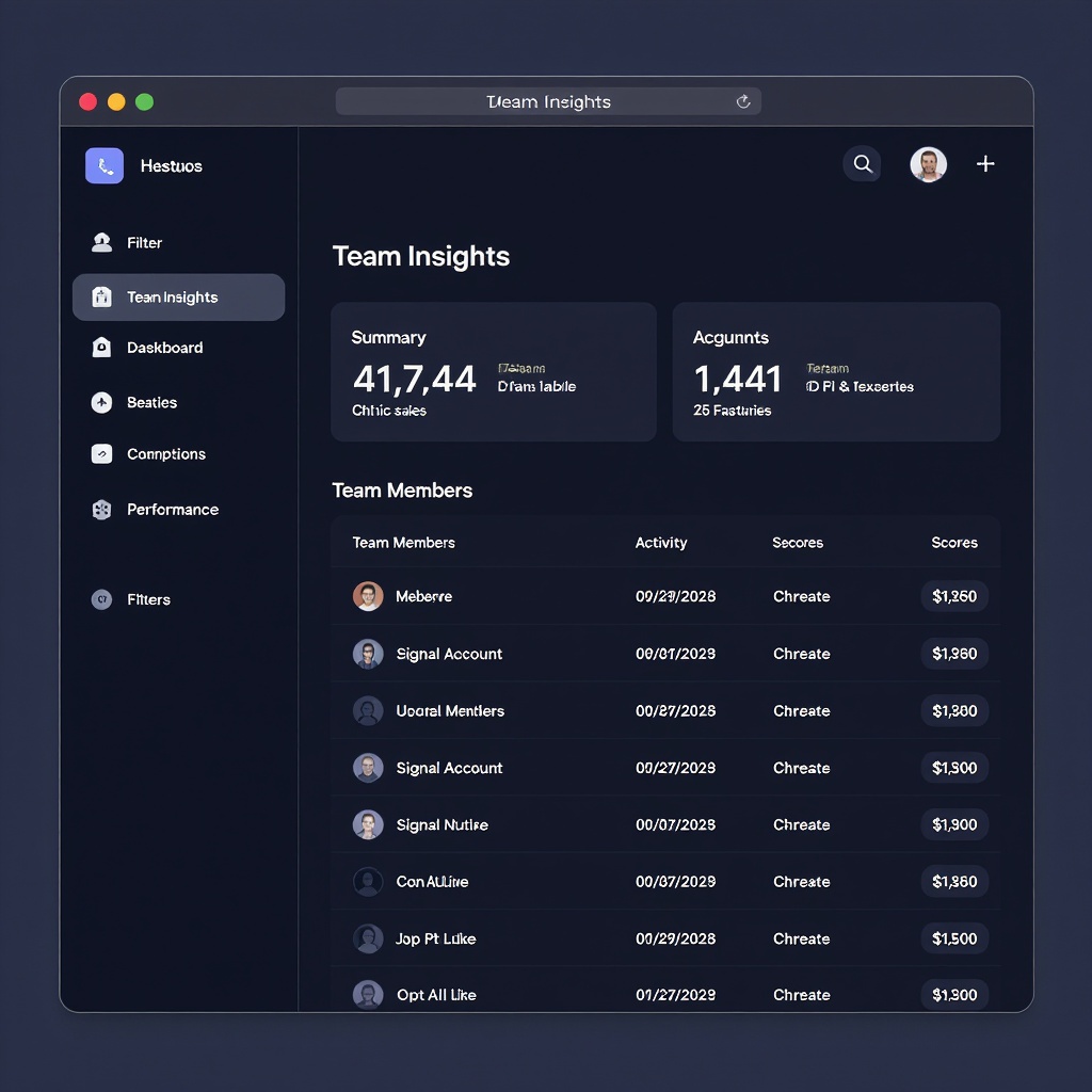 SourcemAI desktop view — Team Insights dashboard