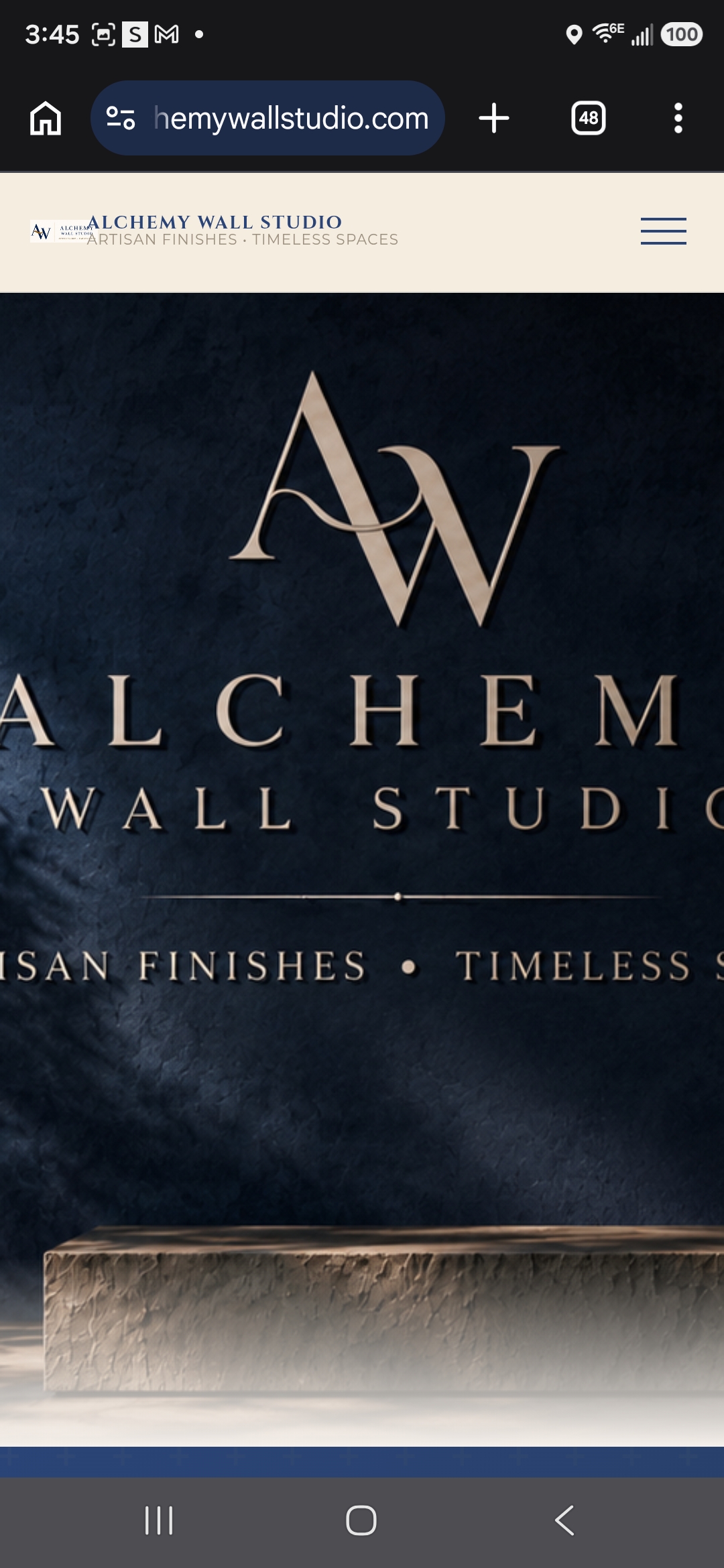 Hand-applied decorative wall finish in a refined residential interior