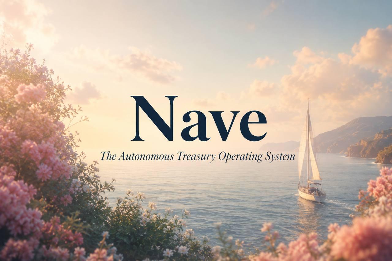 Nave — autonomous treasury at golden sunset