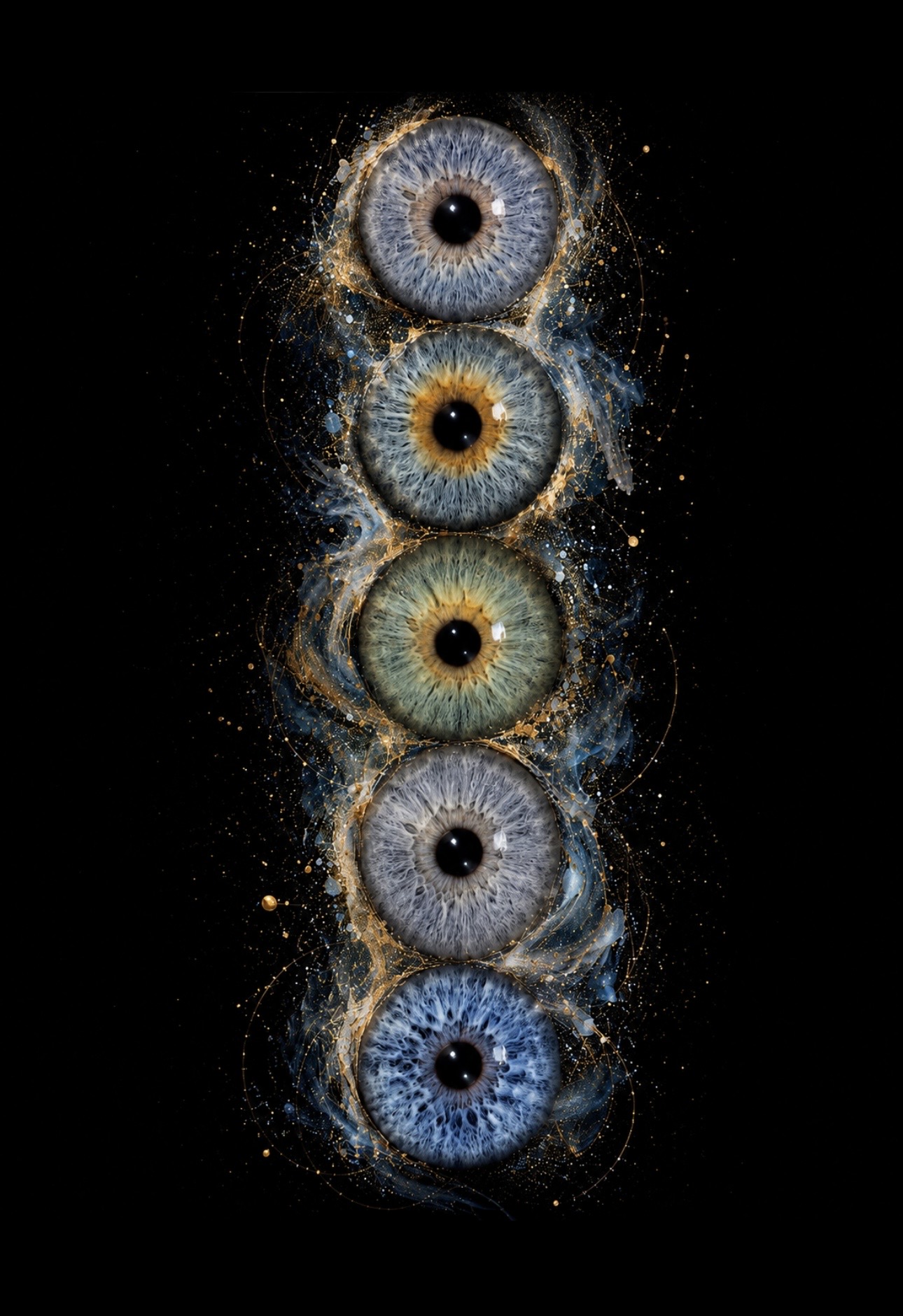 Cosmic gold and blue