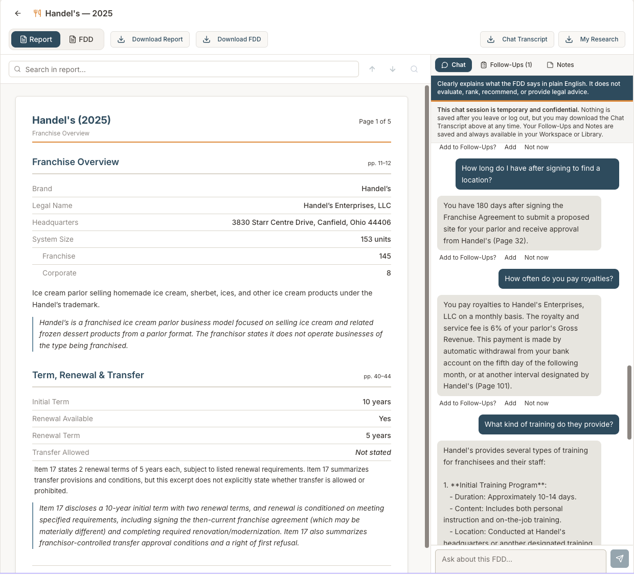 Workspace - Ask questions, save follow-ups, and track your research