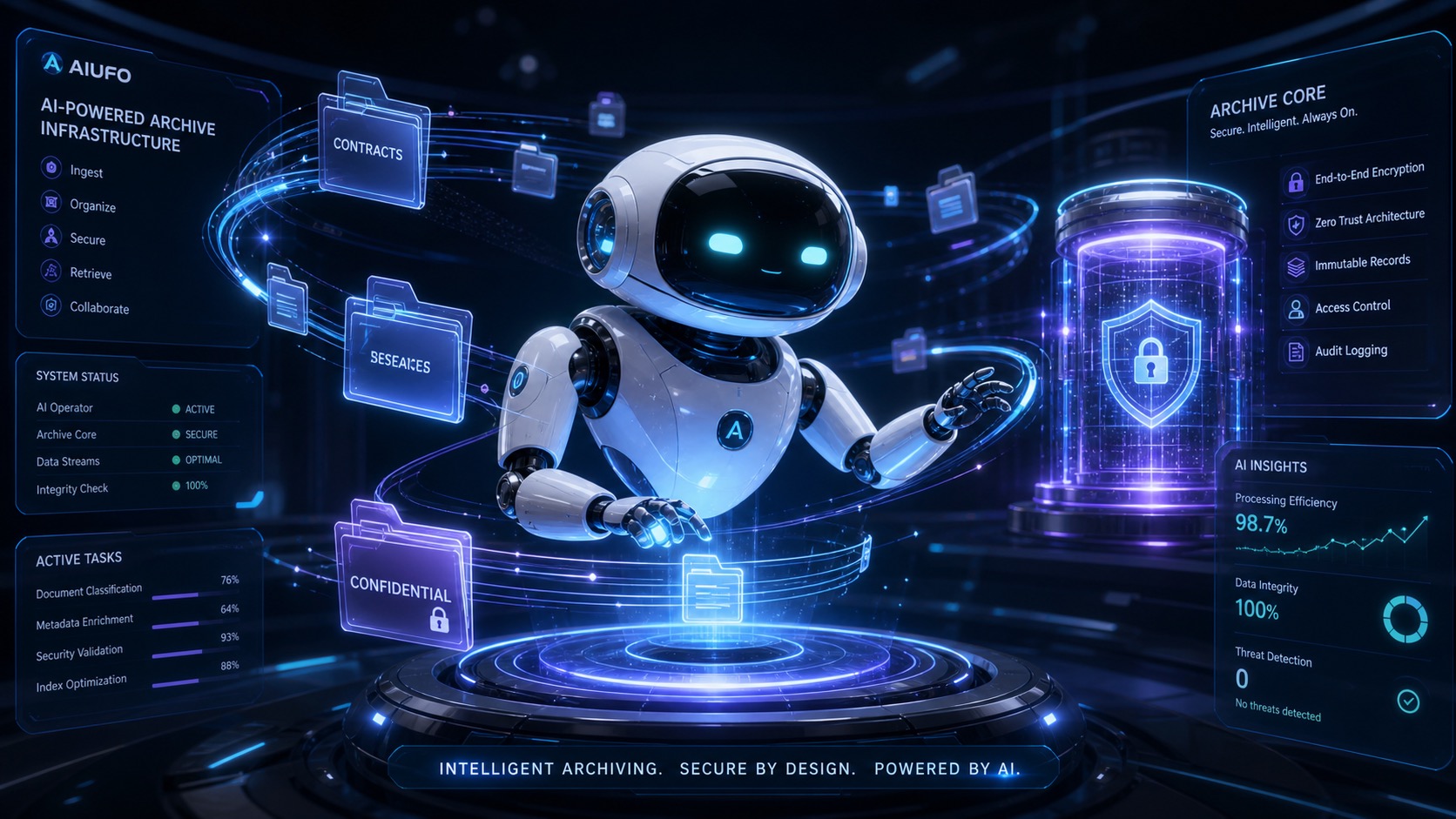 AIUFO — Intelligent Archiving. Secure by Design. Powered by AI.