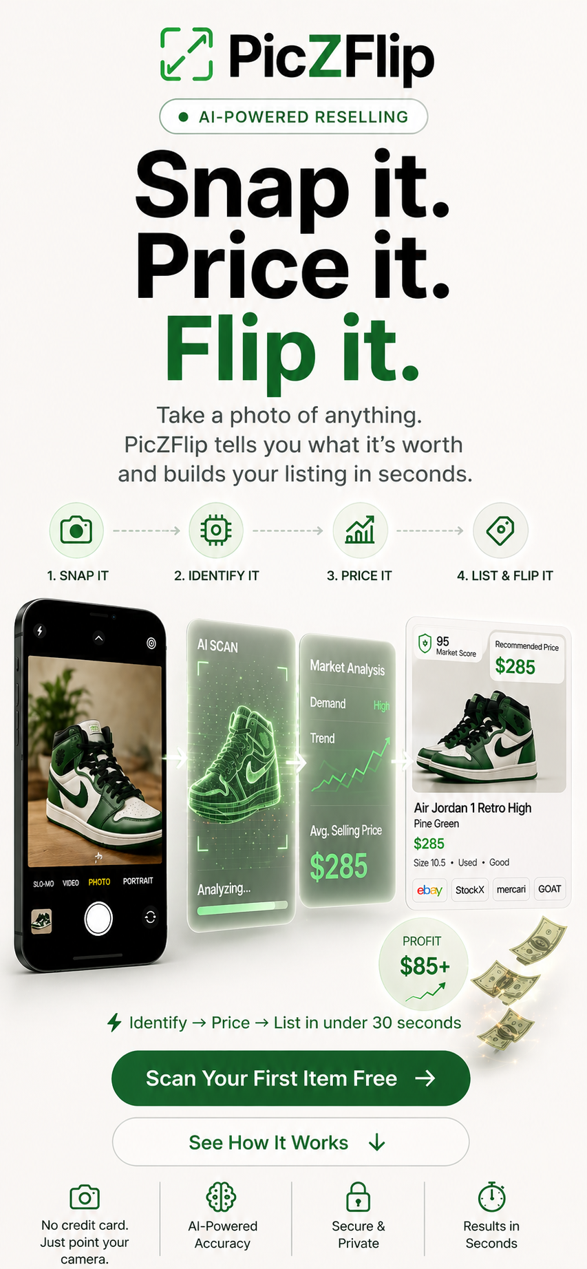 PicZFlip app — scan and flip items