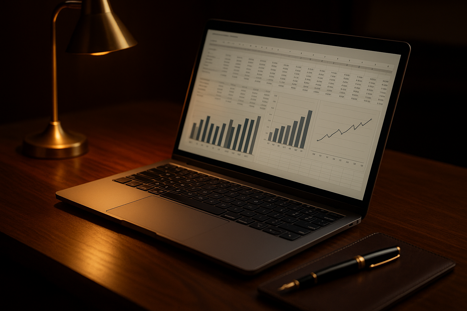 Financial Modeling Templates displayed on a laptop