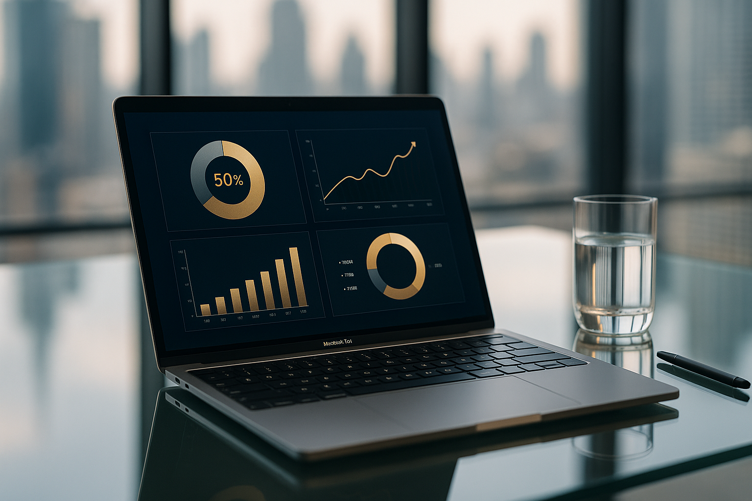 Startup Investor Deck Template displayed on a MacBook