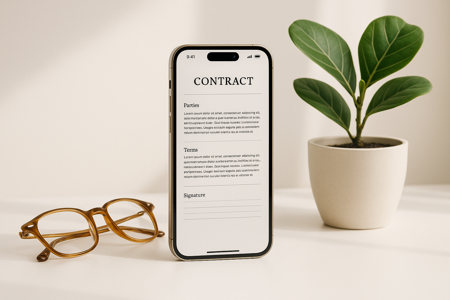 Designer's Contract Bundle displayed on an iPhone