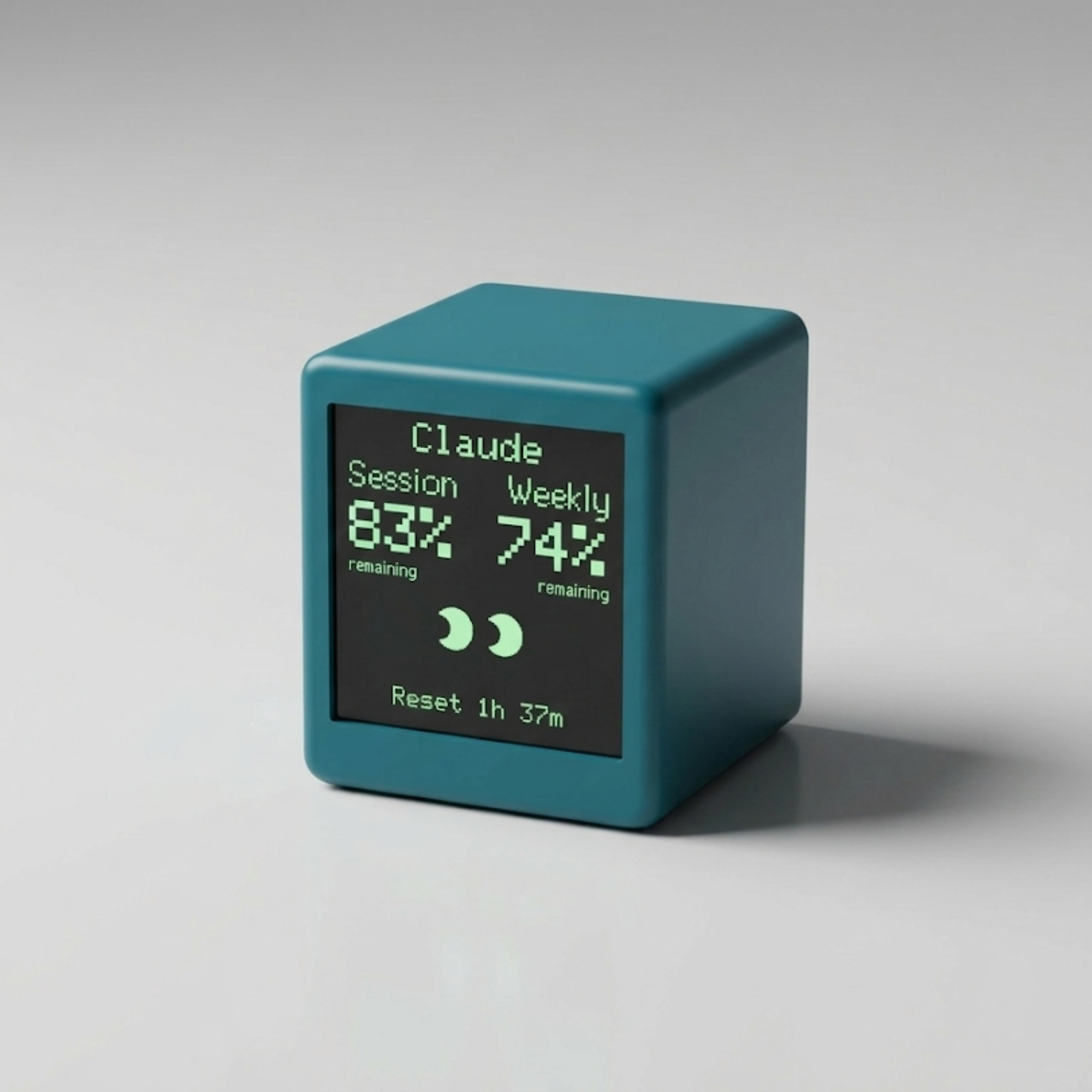 Teal cube front view