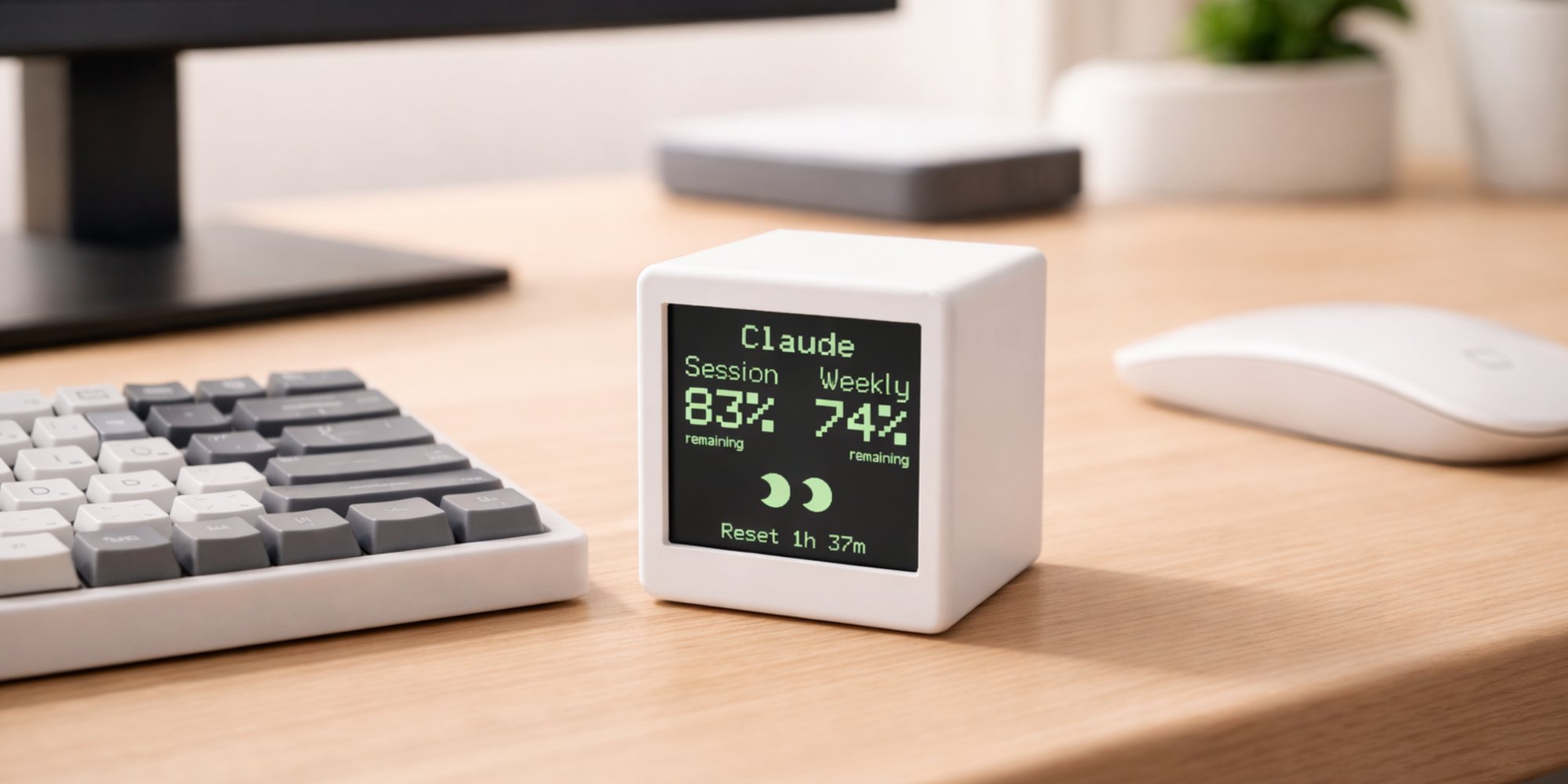 Close-up of white Vibe TV on desk