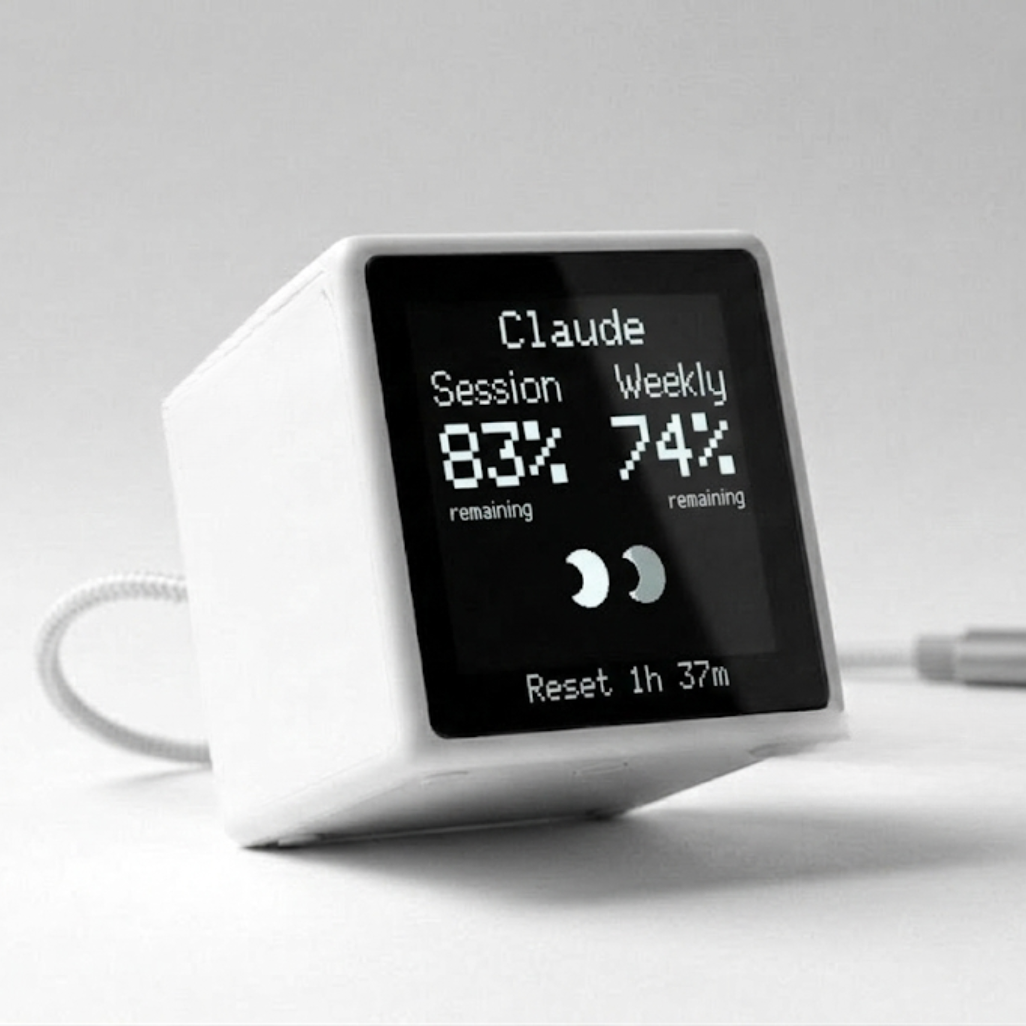 White cube, angled front view