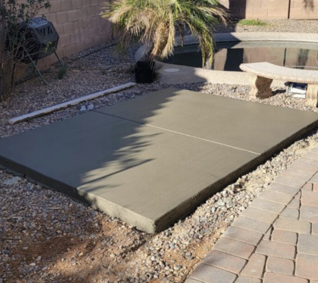 Concrete Pad by Pool