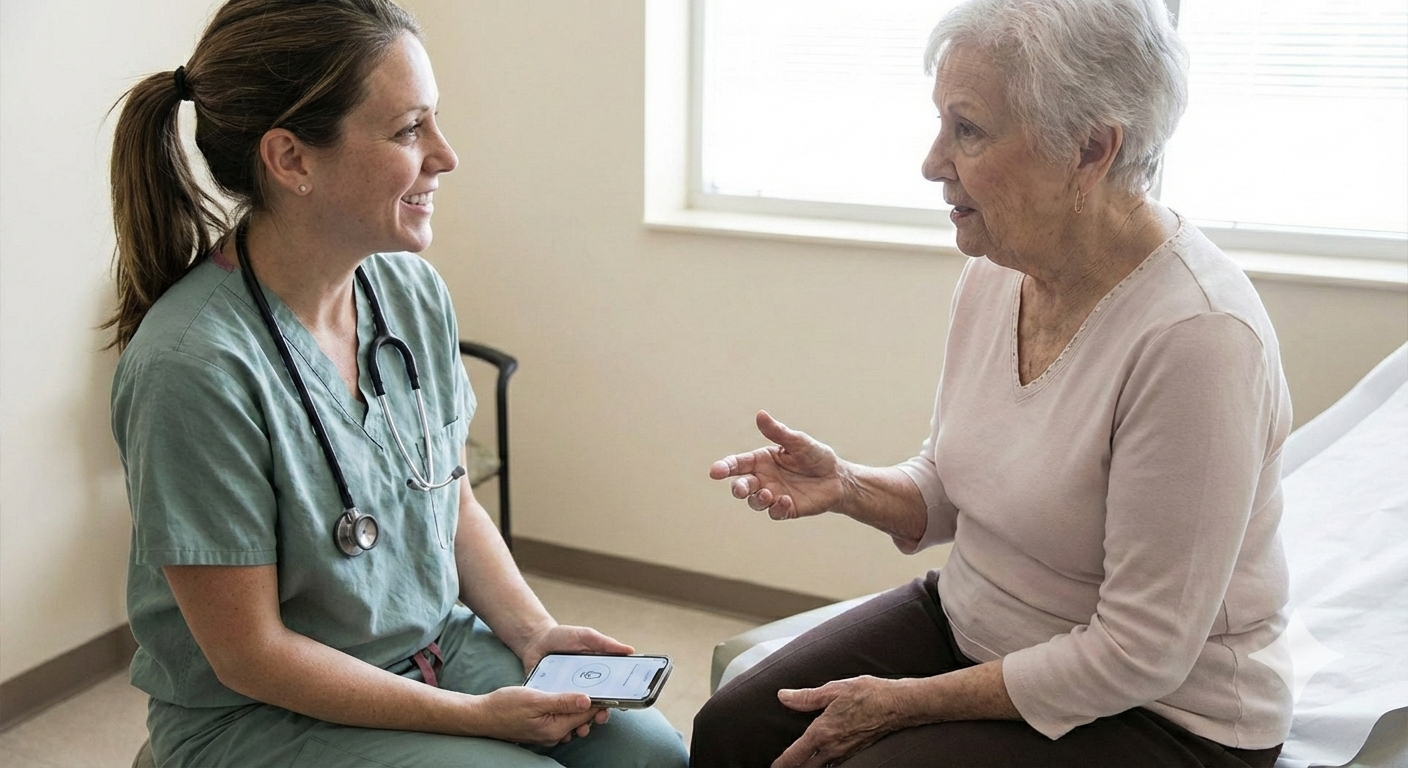 Doctor fully present with patient while recording