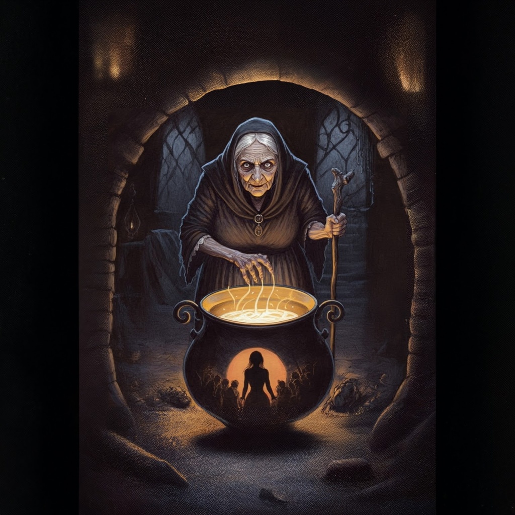 Brua — witch with cauldron
