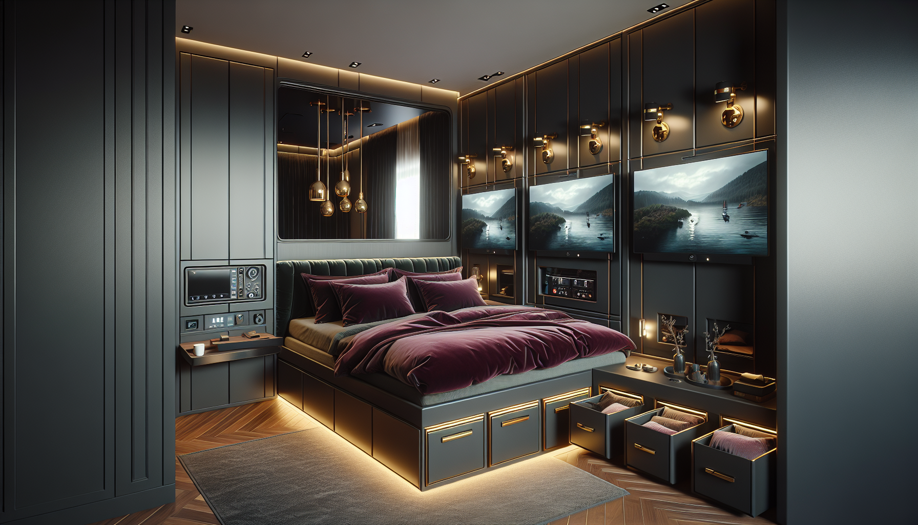 The Compact Sanctum — 10x12 room with full AV, under-bed storage and zero visible cables