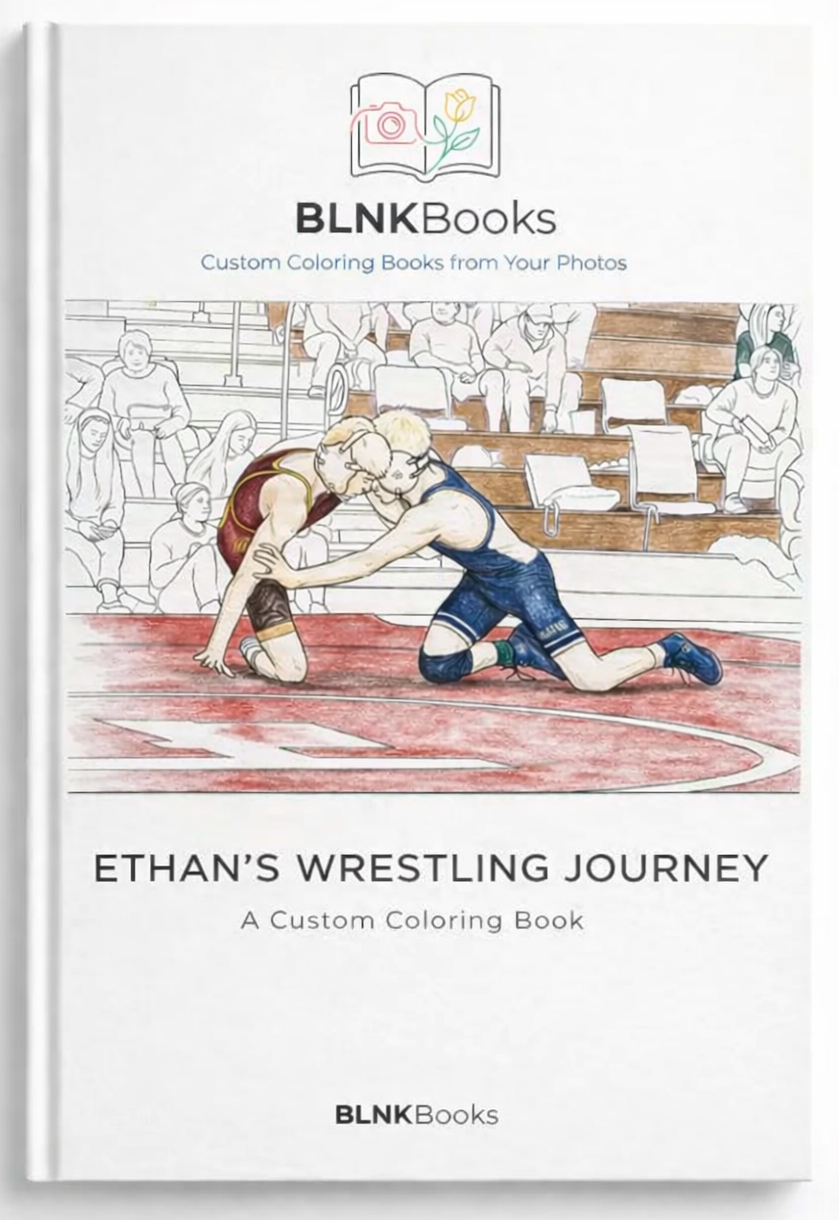 Ethan's Wrestling Journey — a custom coloring book by BLNKBooks