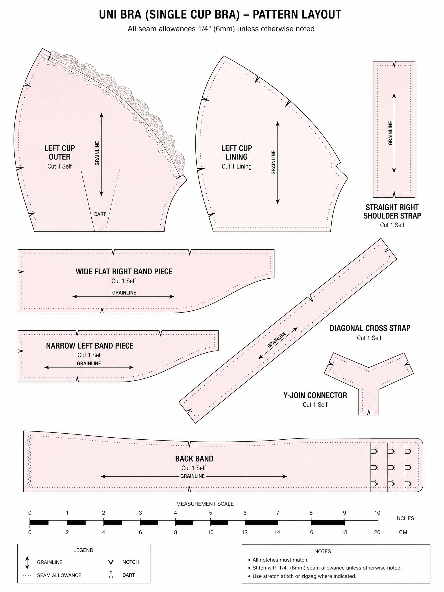 The Balance — pattern layout showing asymmetric band pieces