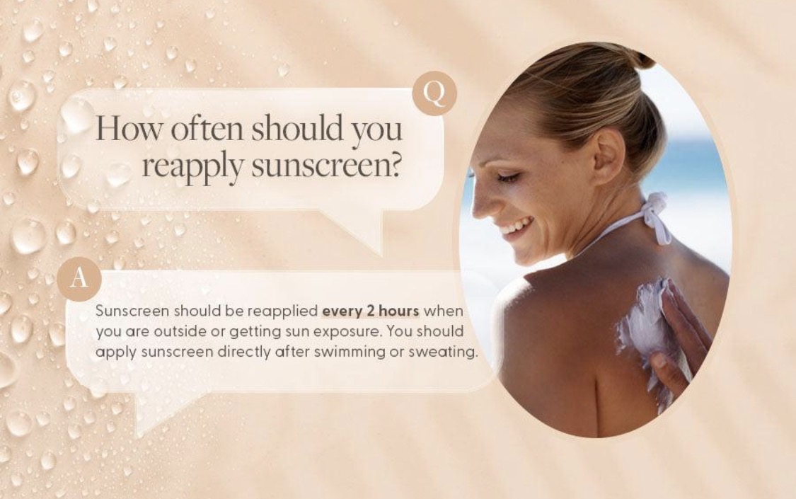 How to apply sunscreen to face and neck three steps