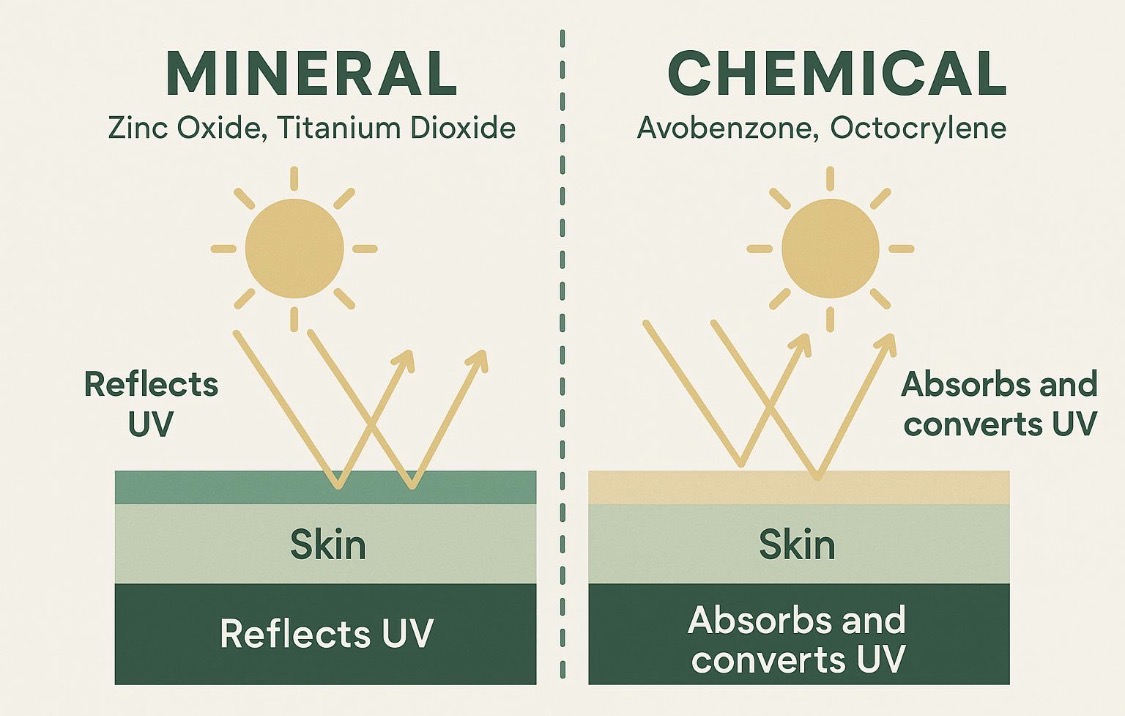 Mineral vs chemical sunscreen skin penetration