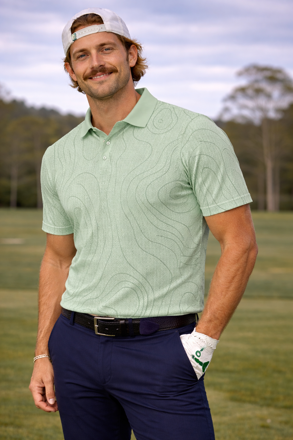 Stroke Play jersey — green topography