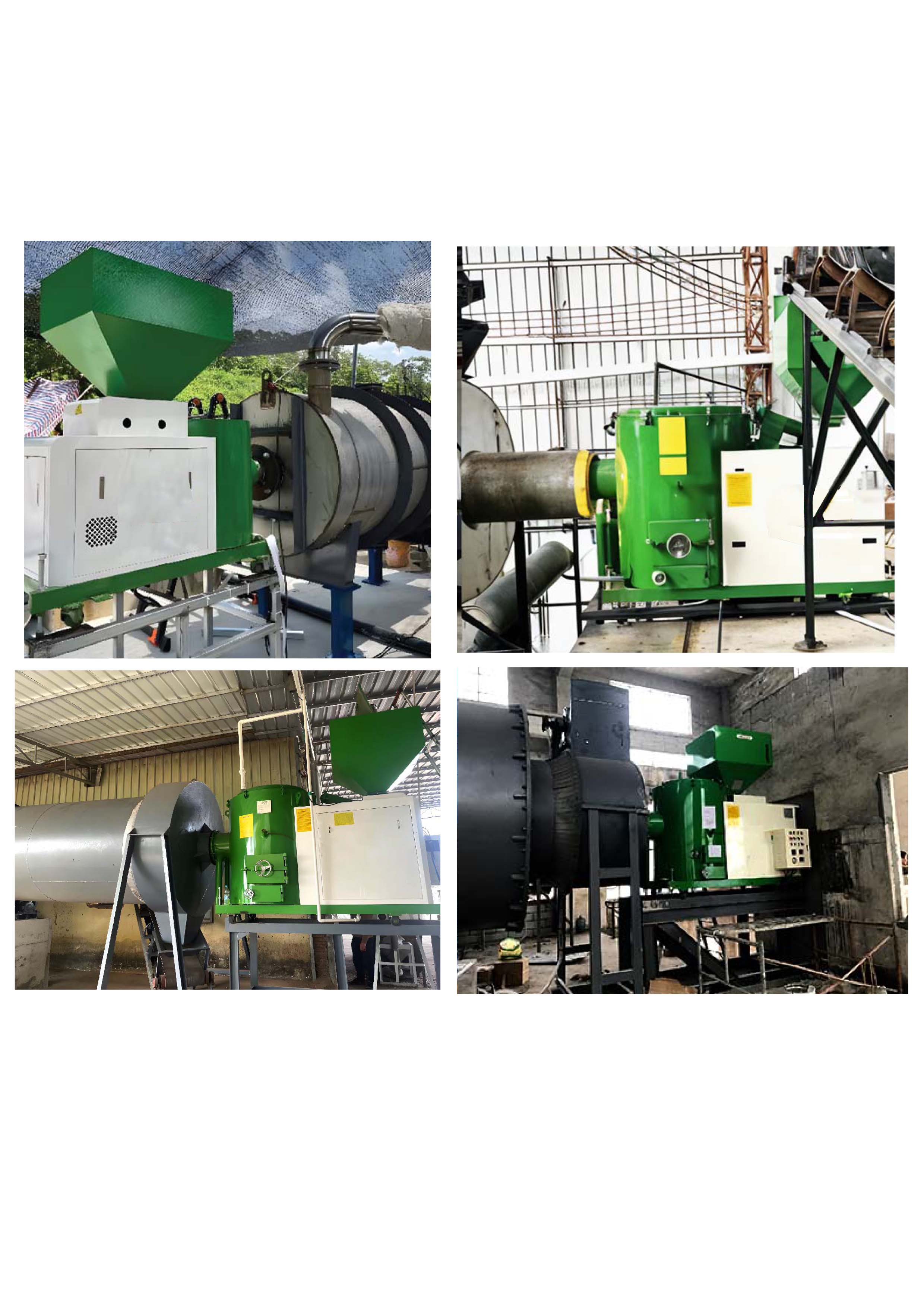Jayin Engineering wood pellet burner units in warehouse — multiple models available