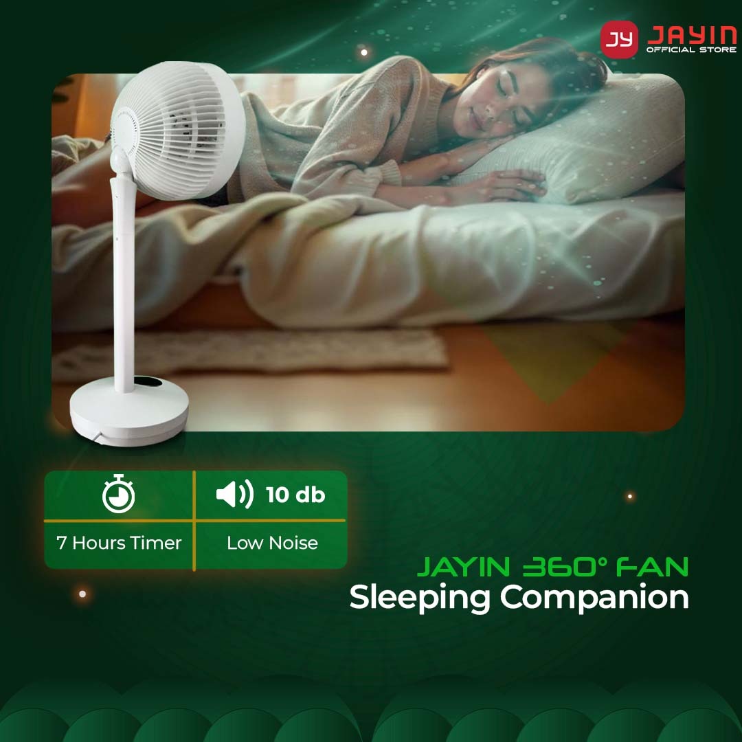JAYIN 360 Fan - Mod tidur senyap dengan pemasa 7 jam