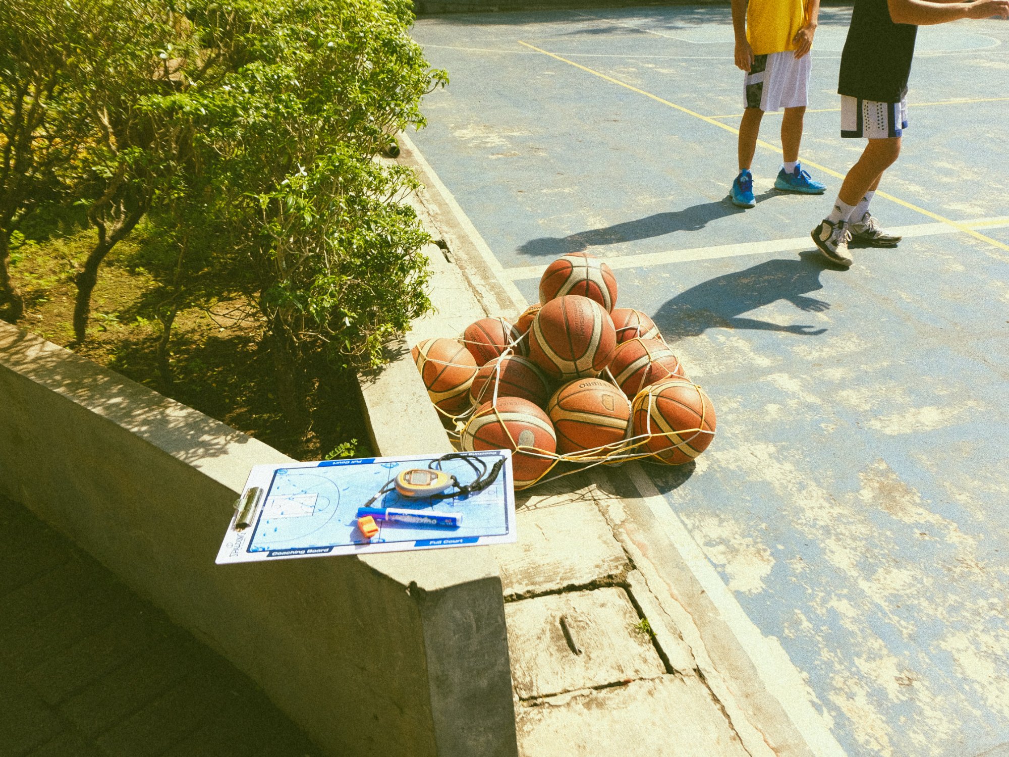 In-game basketball action