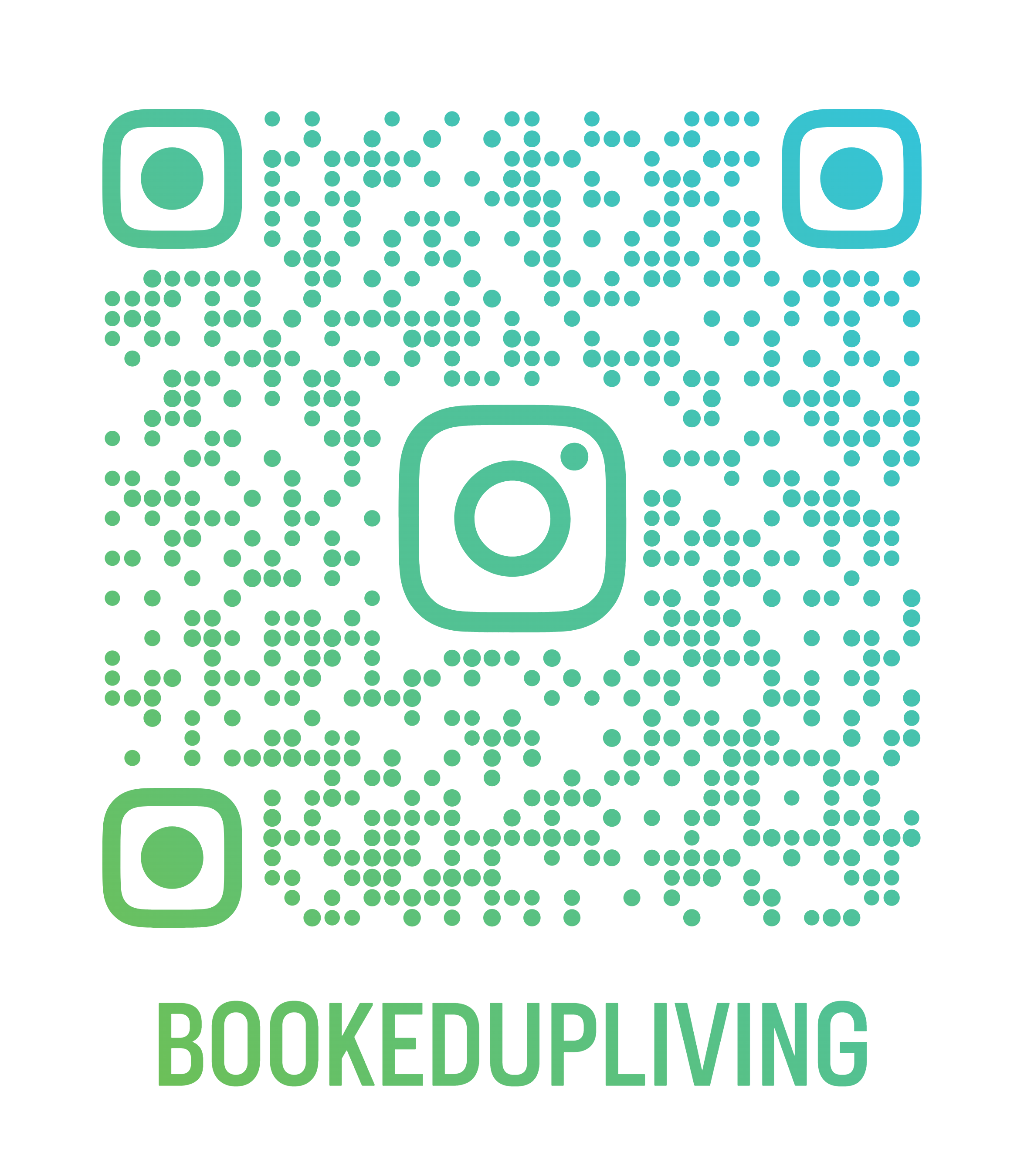 QR code for @BookedUpLiving Instagram
