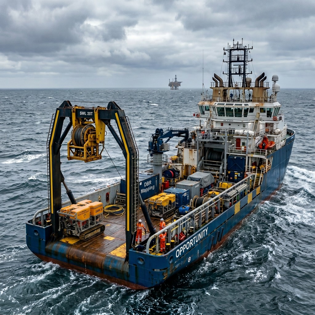 Deep Blue Resources vessel at sea — surface operations platform