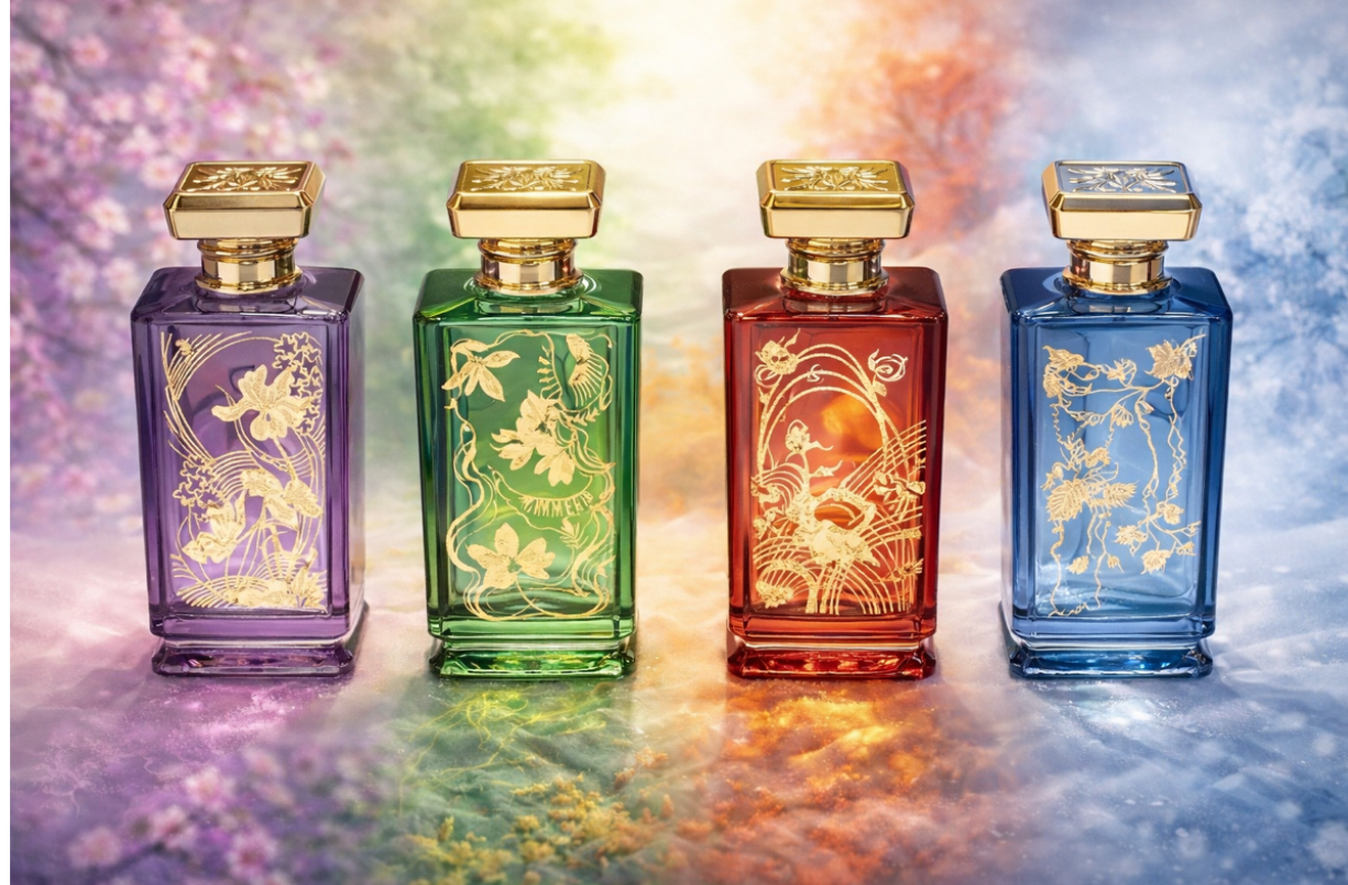 L'Âme Botanique — four-bottle collection: As It Flourishes, Waiting Snoozing, Reverie Rose, Chayuki