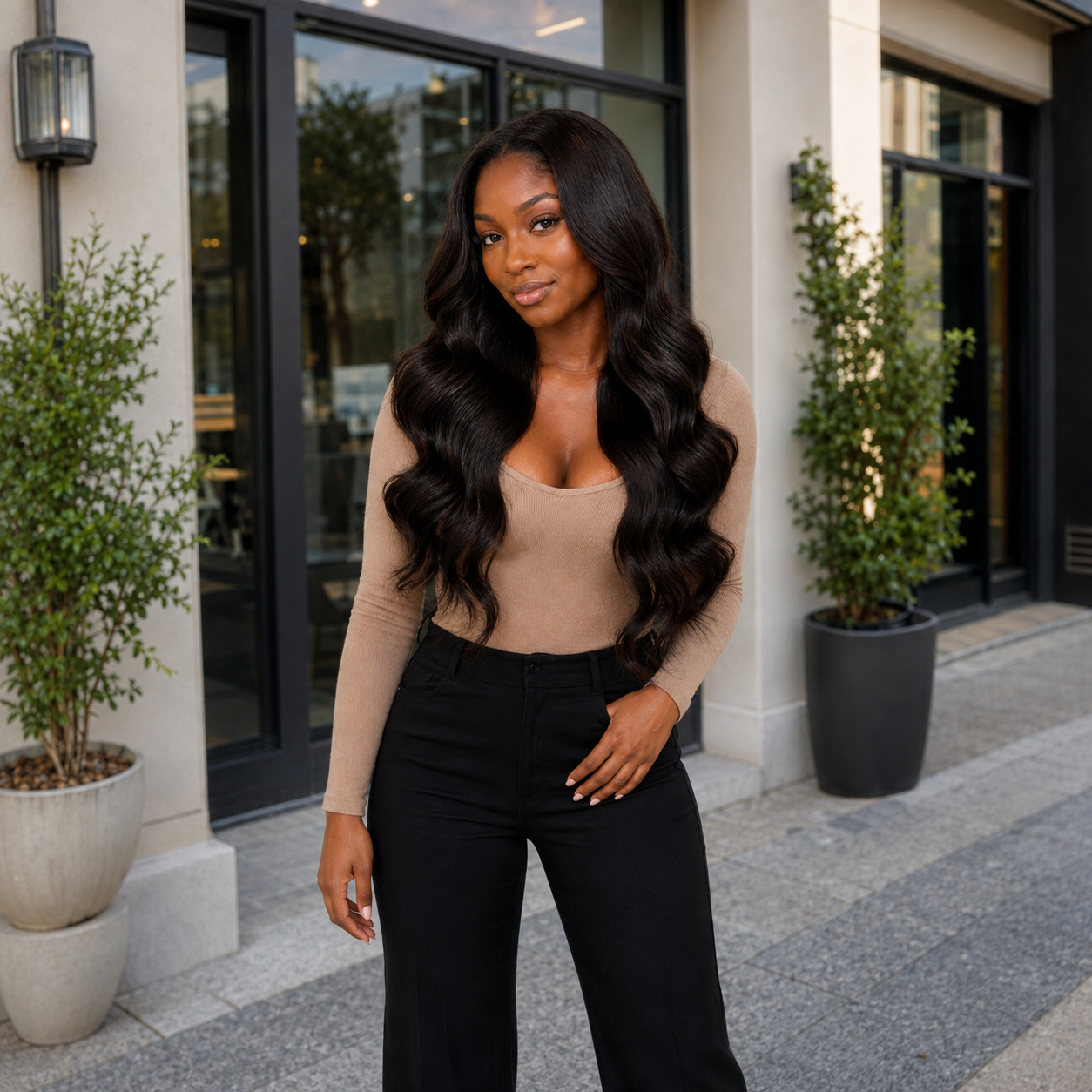 Body Wave human hair model — Sinkor Weave Bar