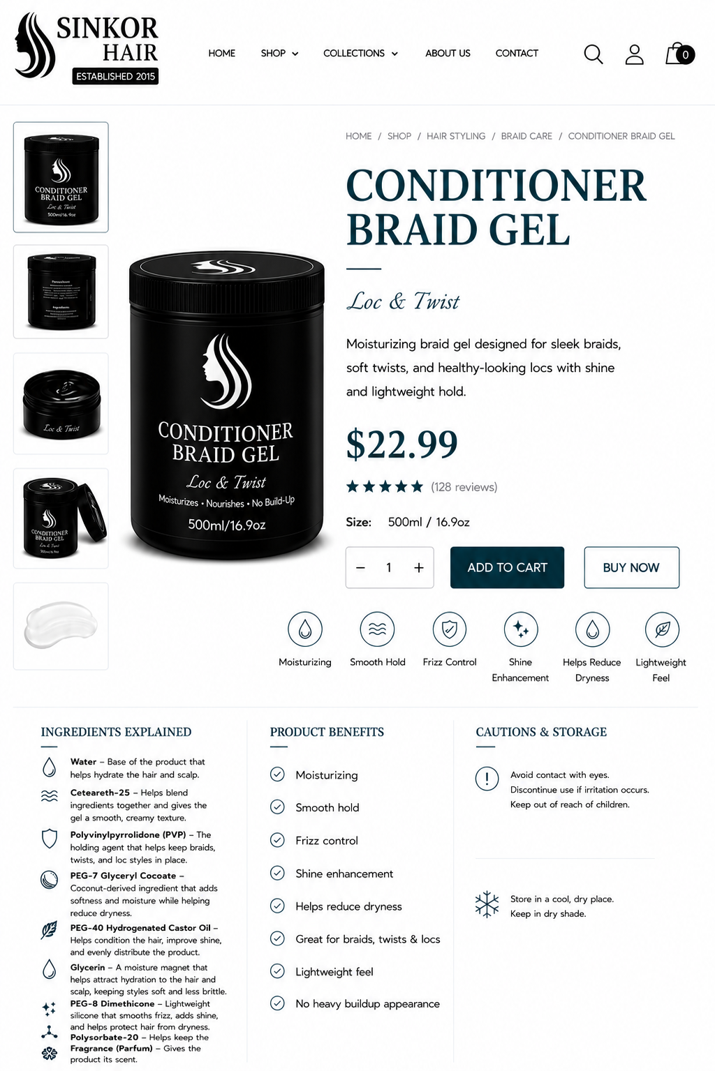 Sinkor Conditioner Braid Gel — moisturizing braid gel