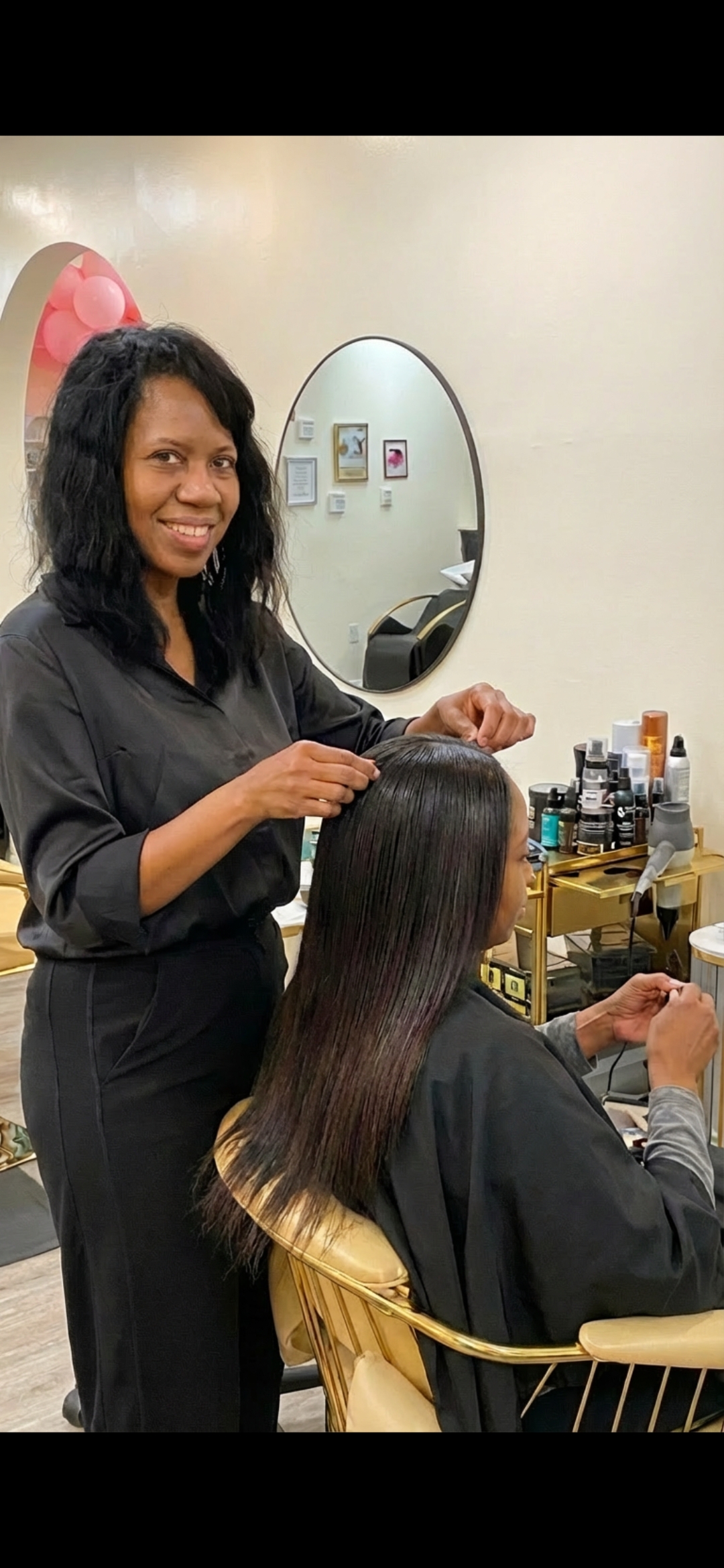 Founder styling client — Sinkor Beauty Salon