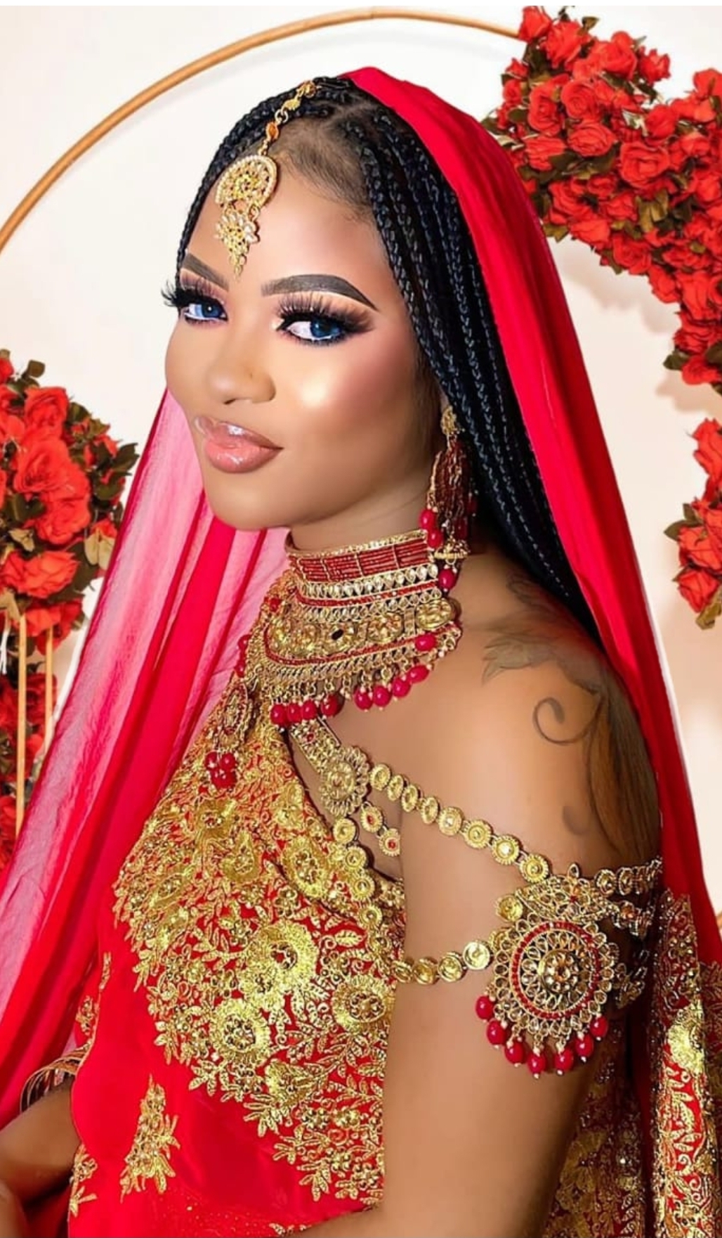 Bridal glam makeup at Sinkor Beauty Salon