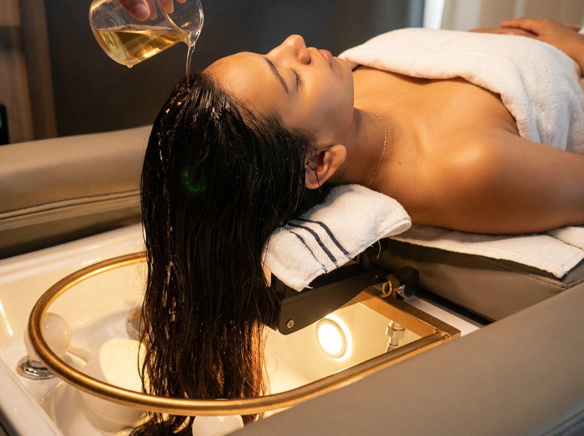 Therapeutic oil treatment - aromatherapy scalp massage near me at japanese head spa Delaware