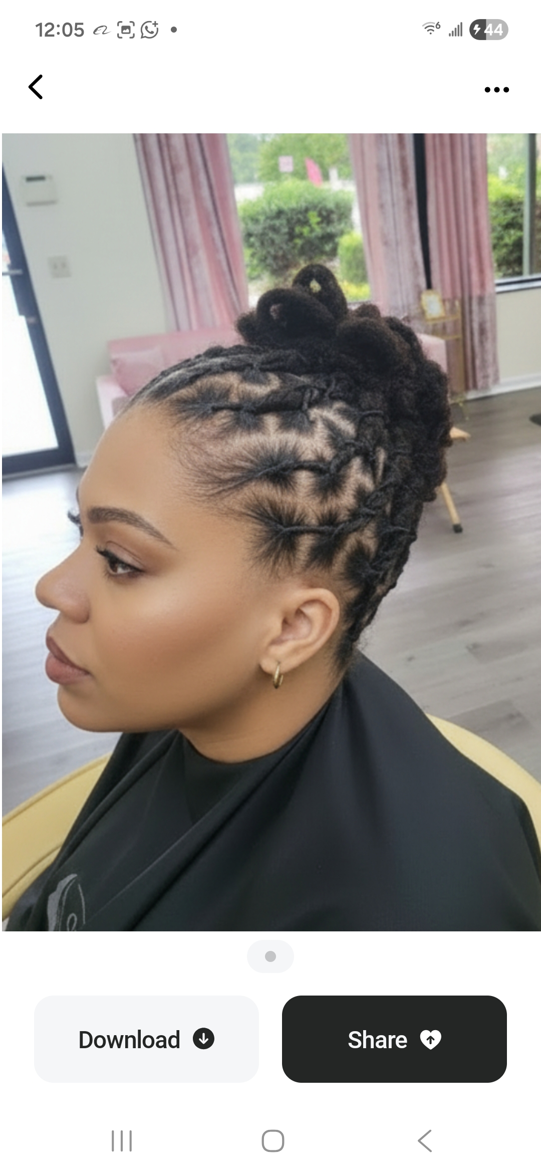 Loc updo with top knot side profile — loc updo styling Middletown Delaware