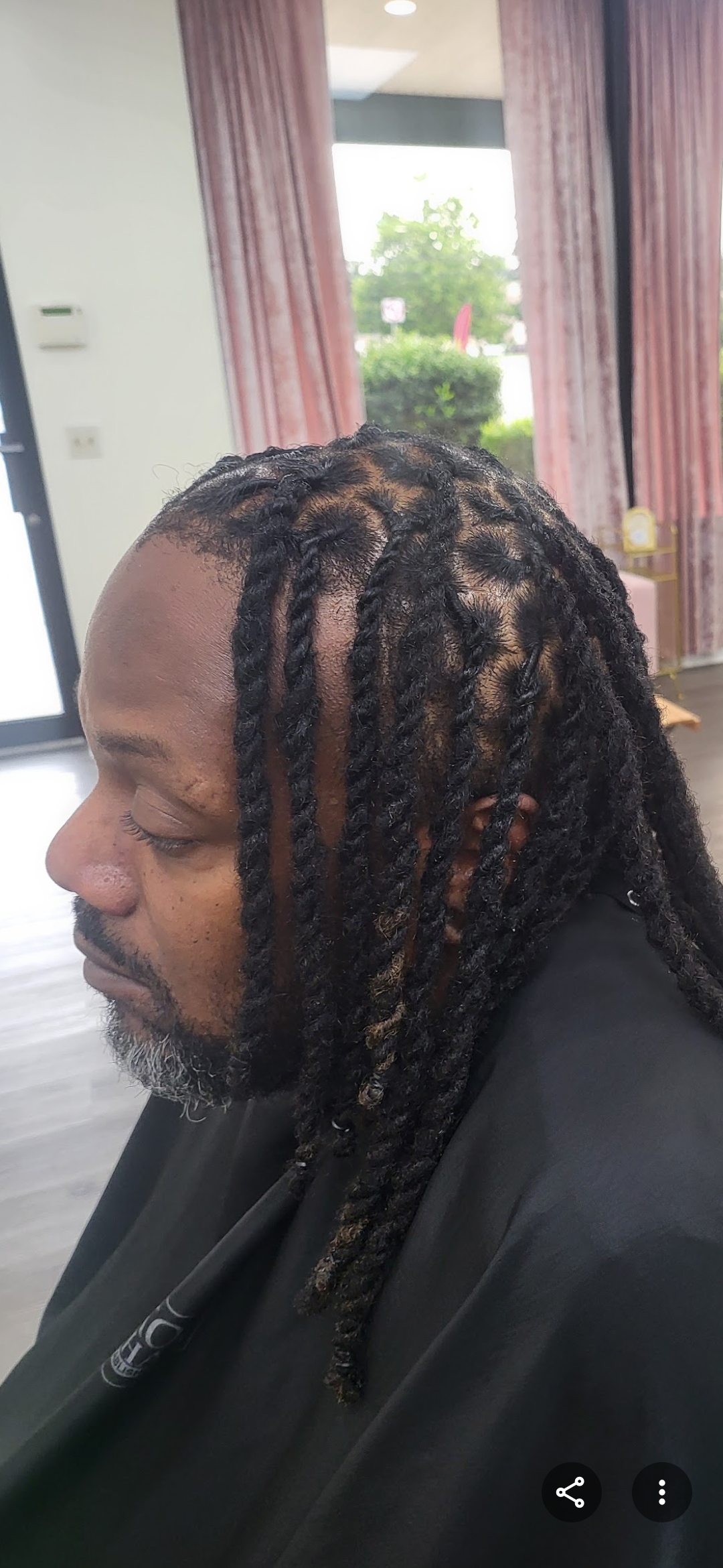 Men's two-strand twist locs side profile — men's loc services near me Delaware