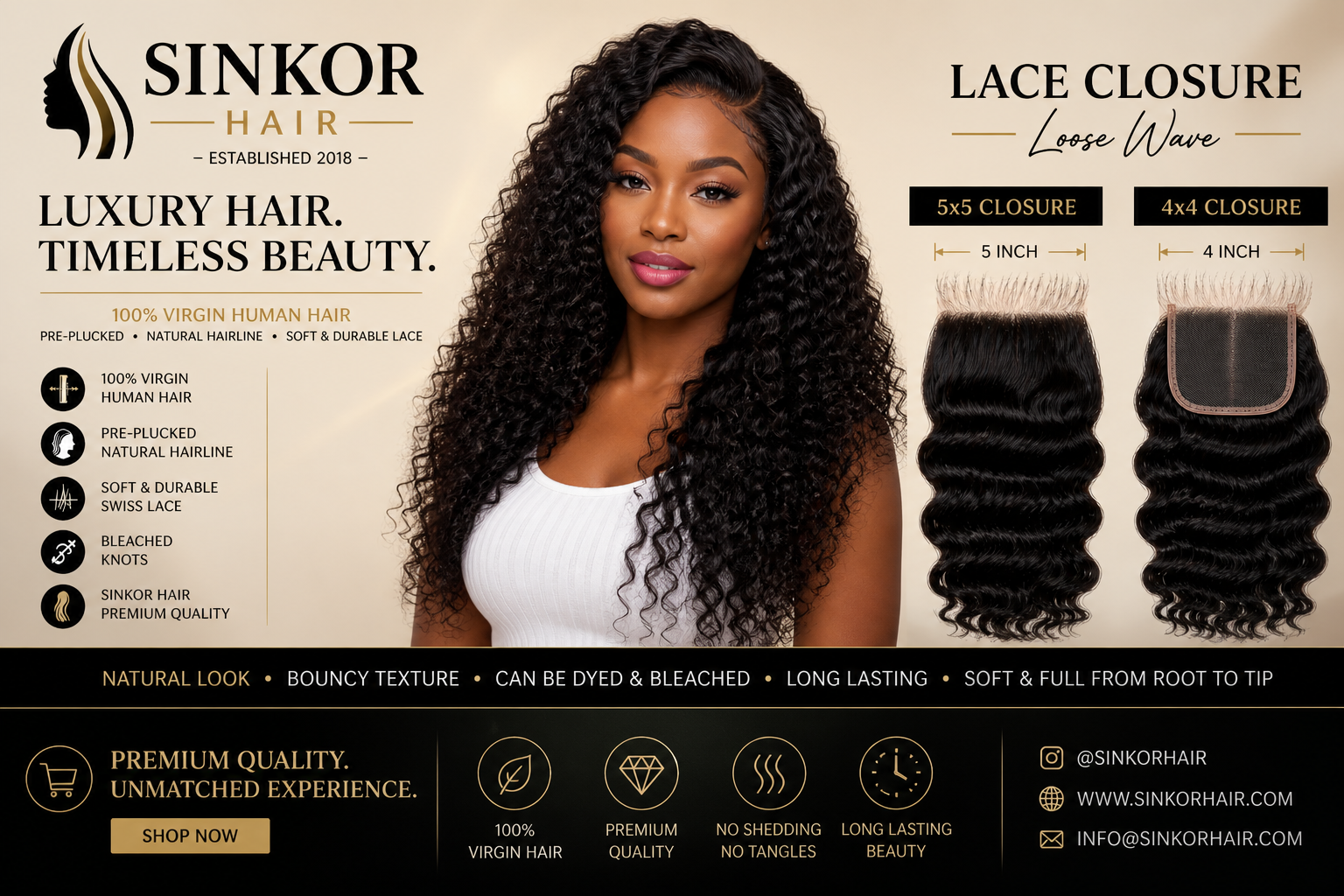 Closures and Frontals — Luxury Hair. Timeless Beauty. 5x5 and 4x4 options