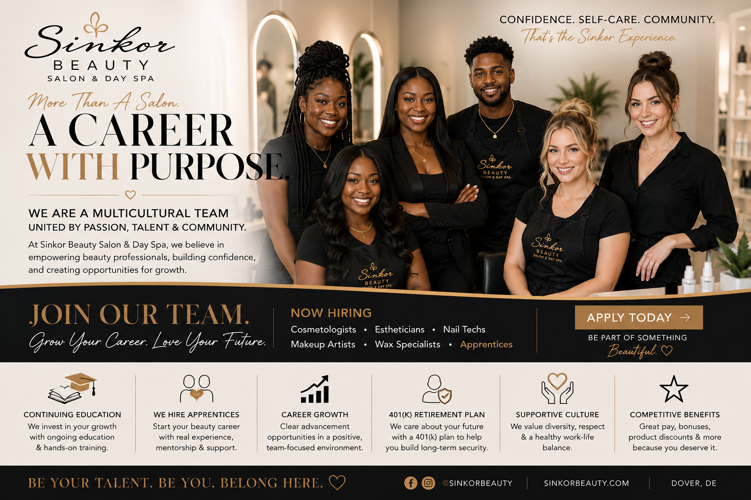 Sinkor Beauty Salon careers flyer — Now Hiring