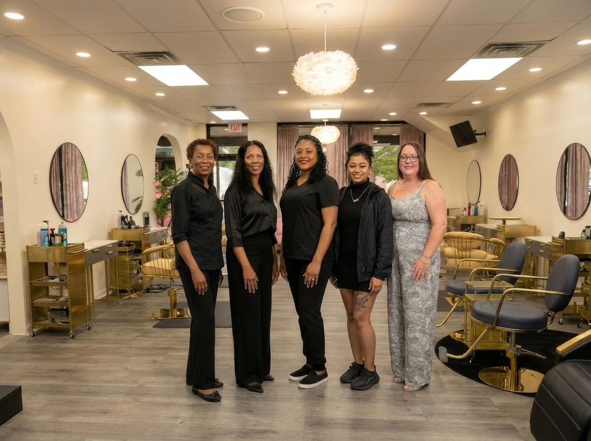 The Sinkor Beauty Salon team — five talented stylists ready to serve you in Middletown, DE