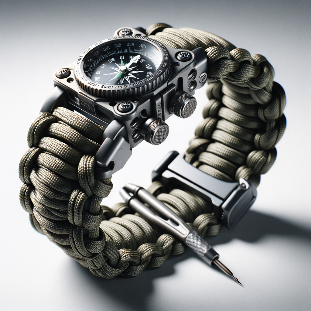 Paracord Survival Bracelet with Compass and Ferro Rod — Blades & Protection emergency preparedness gear