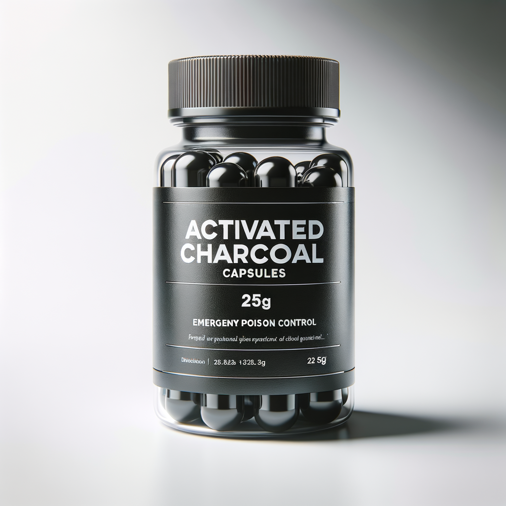Activated Charcoal Capsules — Emergency Poison Control (25g) — First Aid & Medical emergency preparedness gear