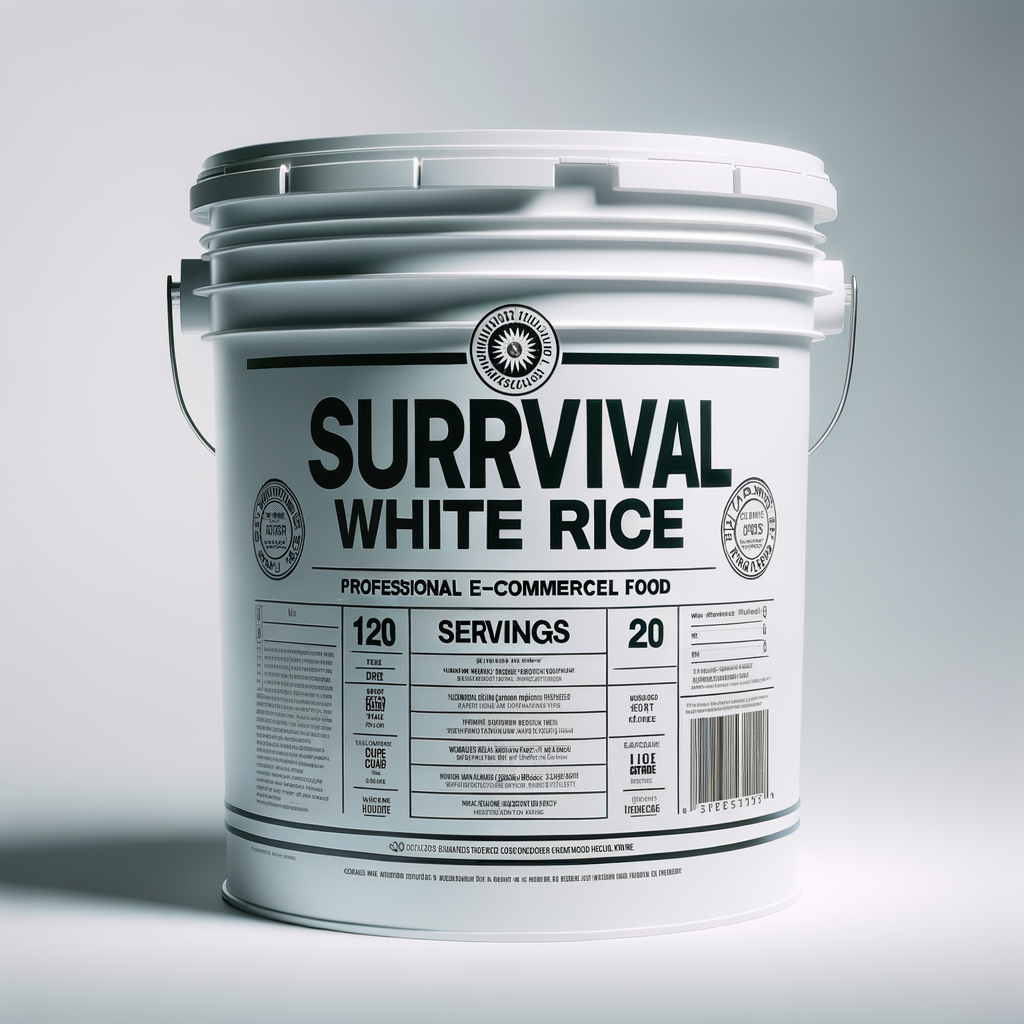 Survival White Rice Bucket (120 Servings) — Food & MREs emergency preparedness gear