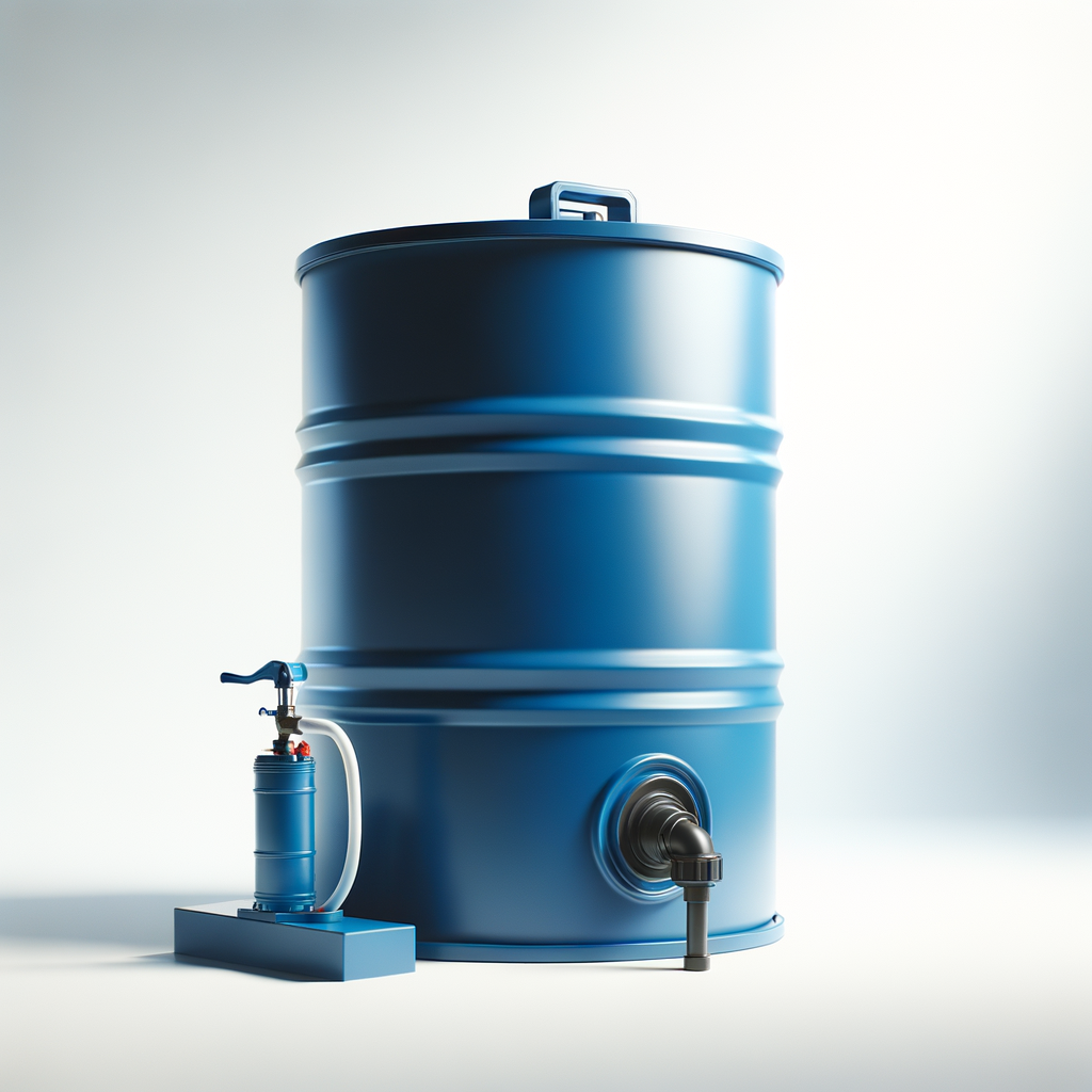 55-Gallon Emergency Water Barrel with Hand Pump — Water Filtration & Purification emergency preparedness gear